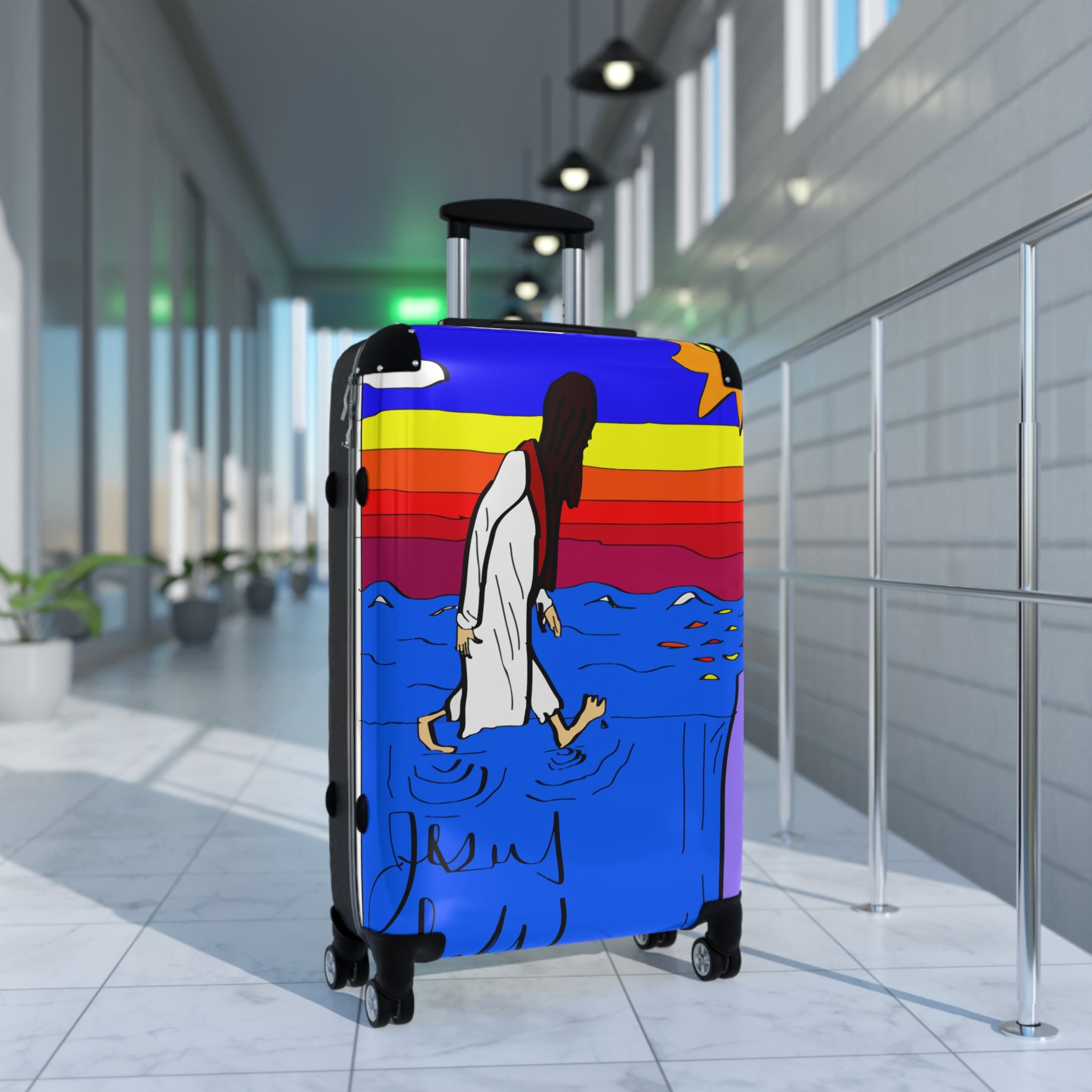 Jesus Surfs “Walks On Water” Suitcase