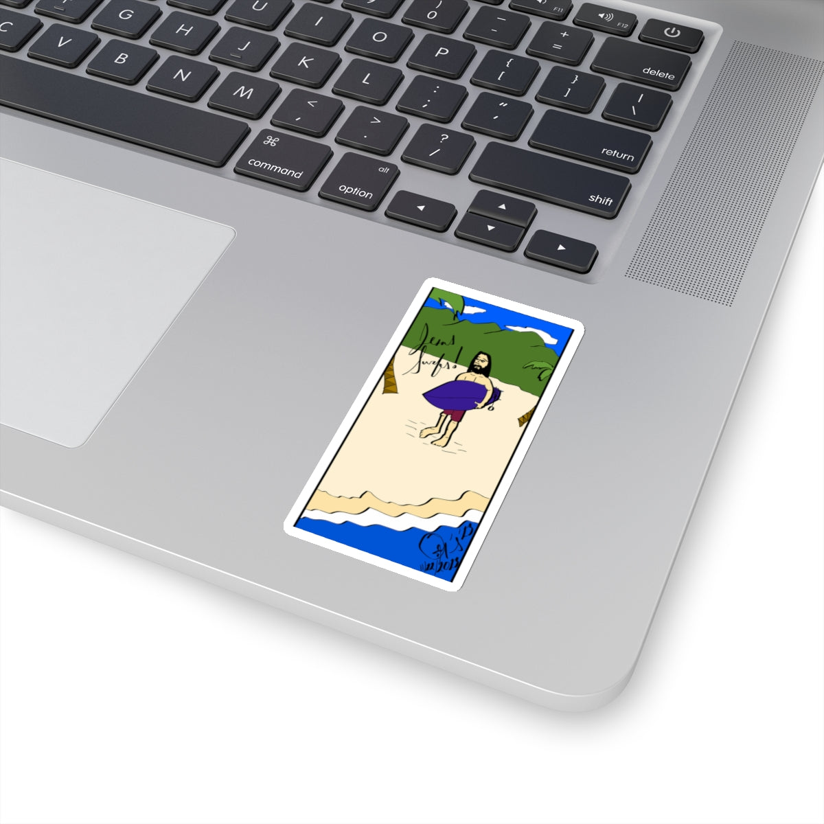 Jesus Surfs - Wave Check - Kiss-Cut Stickers