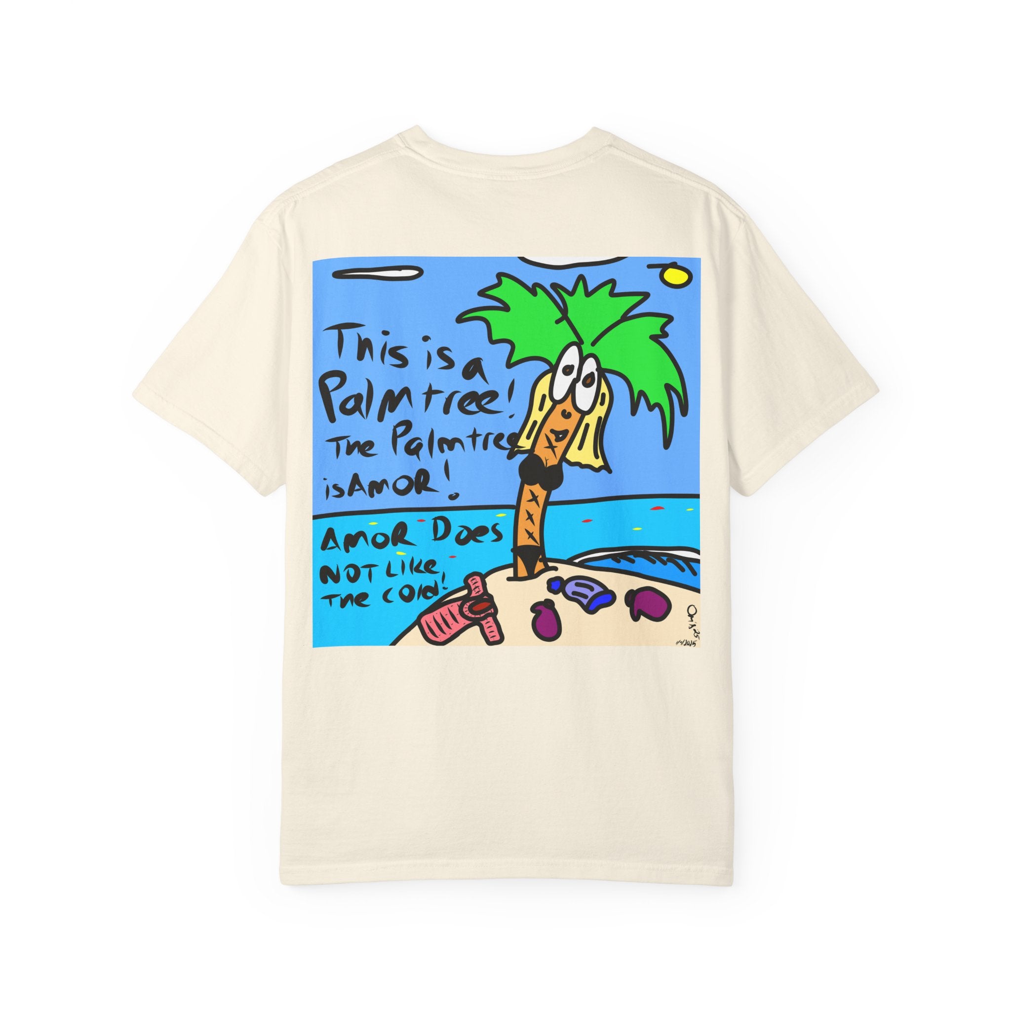 Amor the Palm Tree - Unisex Garment-Dyed T-shirt