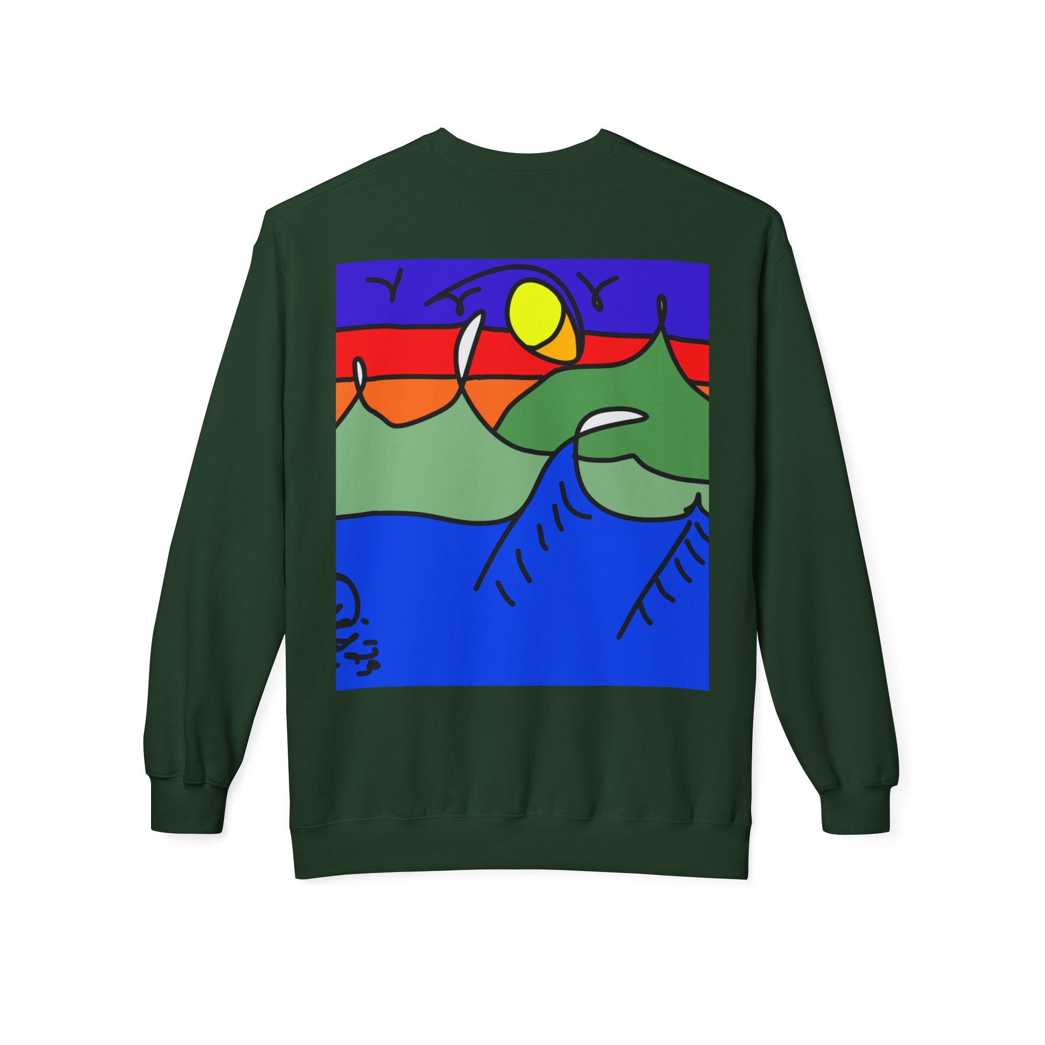 Snowy Peaks - Unisex Midweight Softstyle Fleece Crewneck Sweatshirt