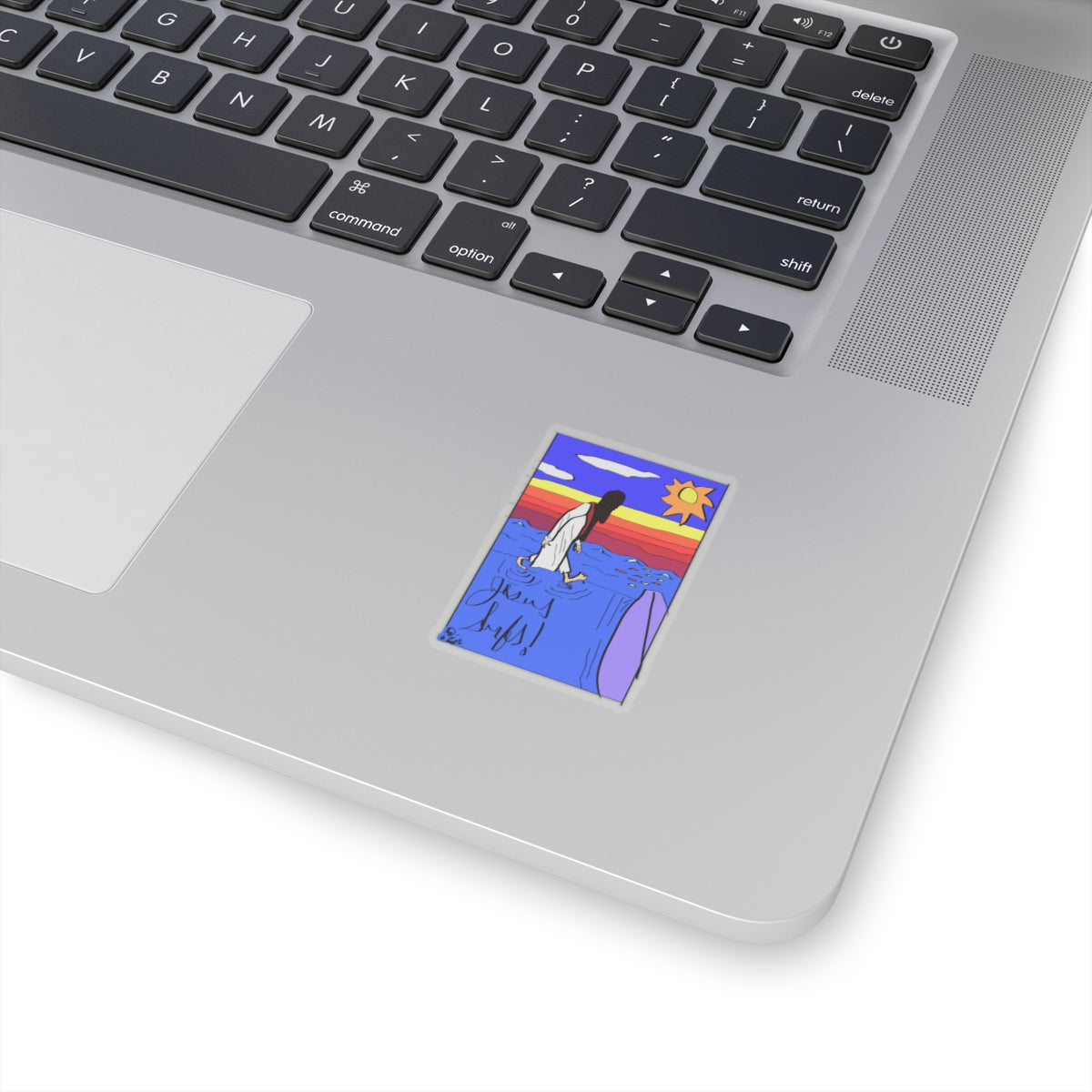 Jesus Surfs “Walks On Water” Kiss-Cut Stickers
