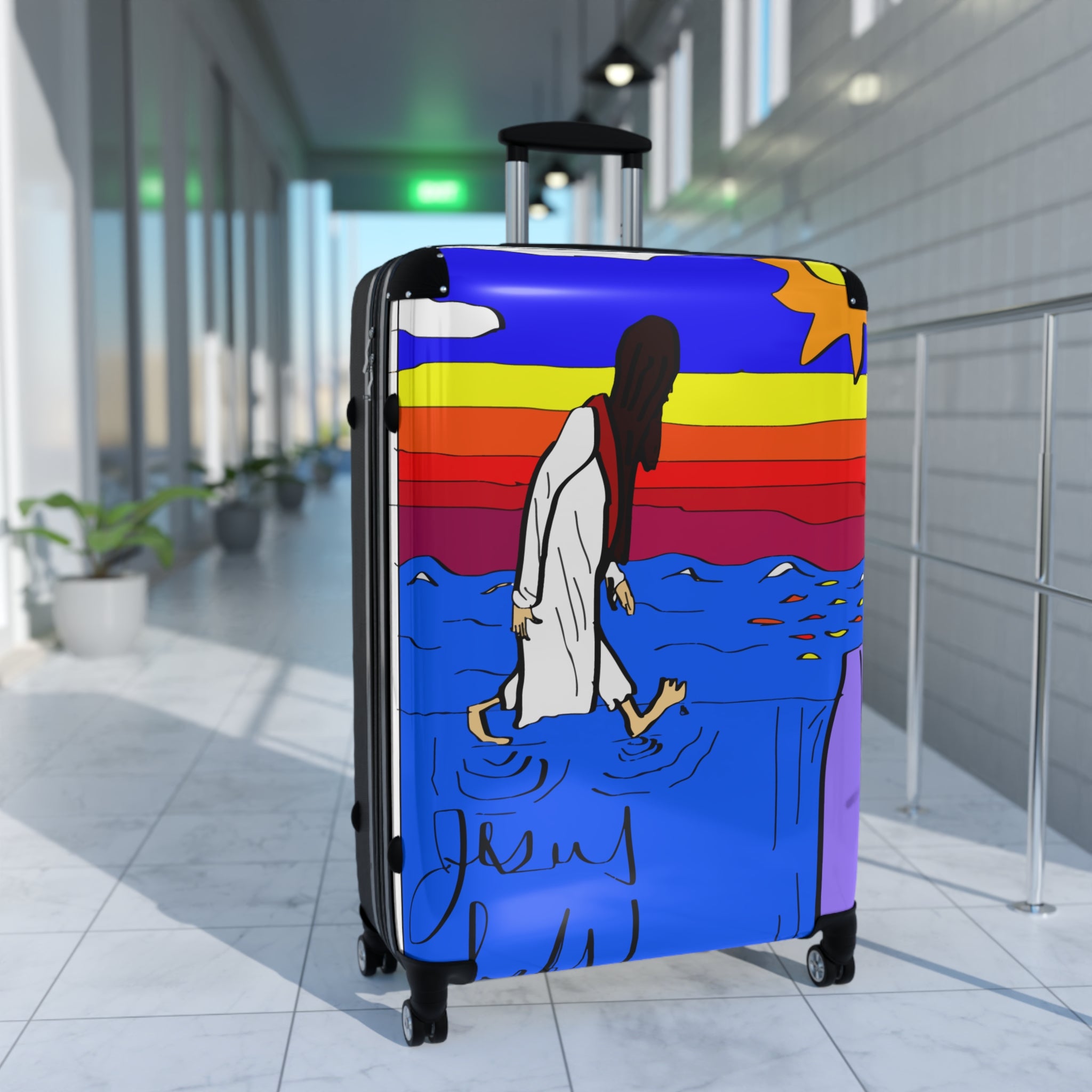 Jesus Surfs “Walks On Water” Suitcase