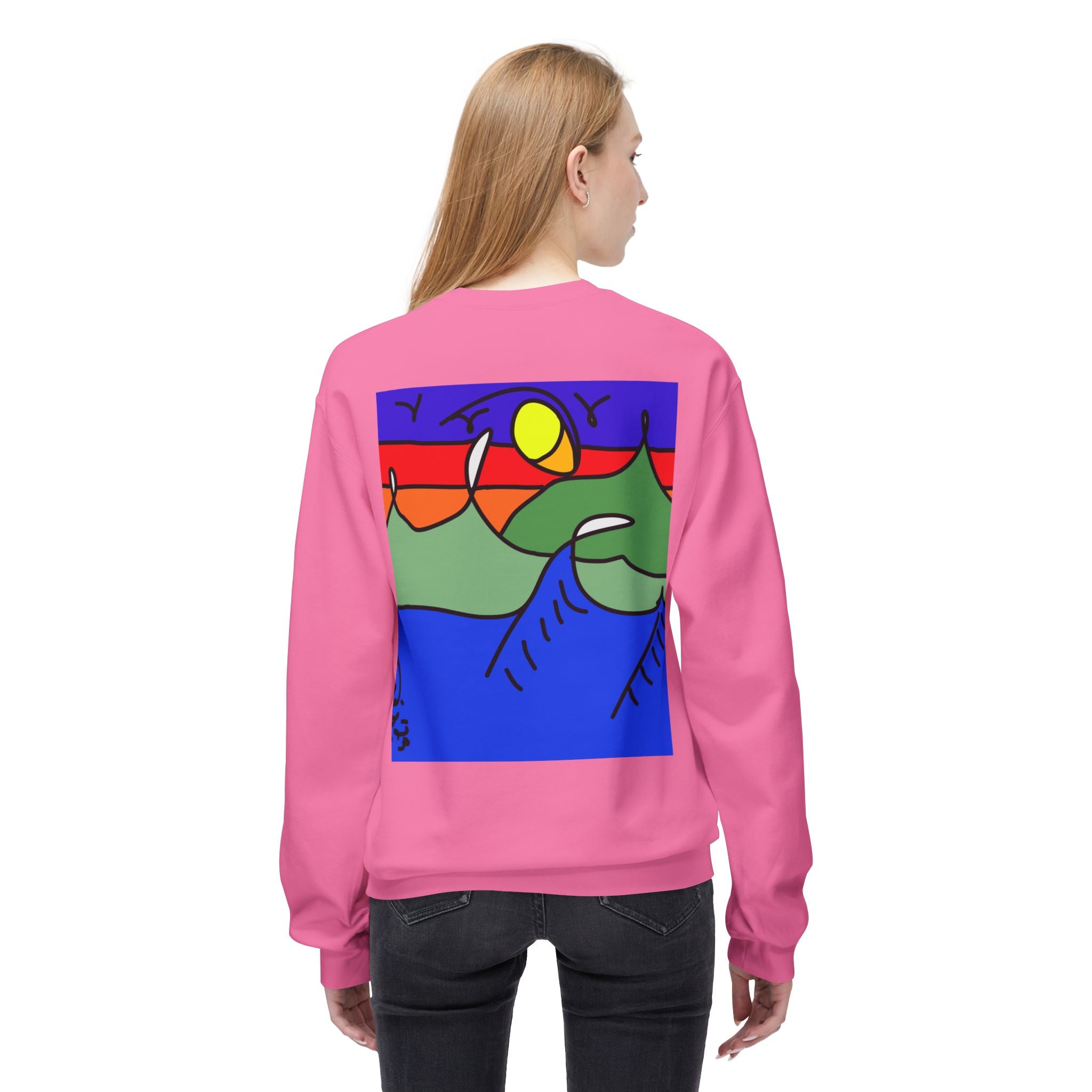 Snowy Peaks - Unisex Midweight Softstyle Fleece Crewneck Sweatshirt