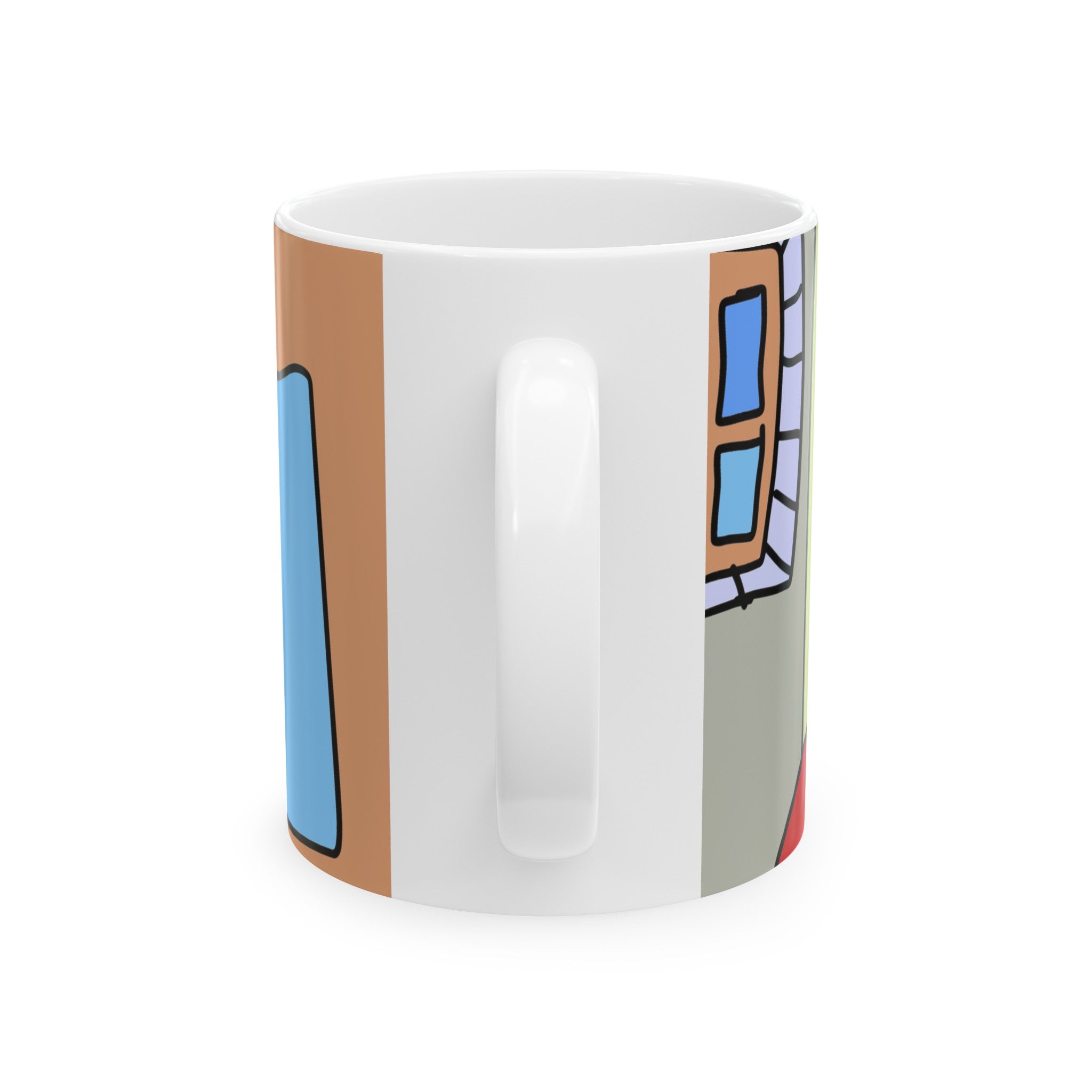 Time Traveling Bookstore George Ceramic Mug, (11oz, 15oz)