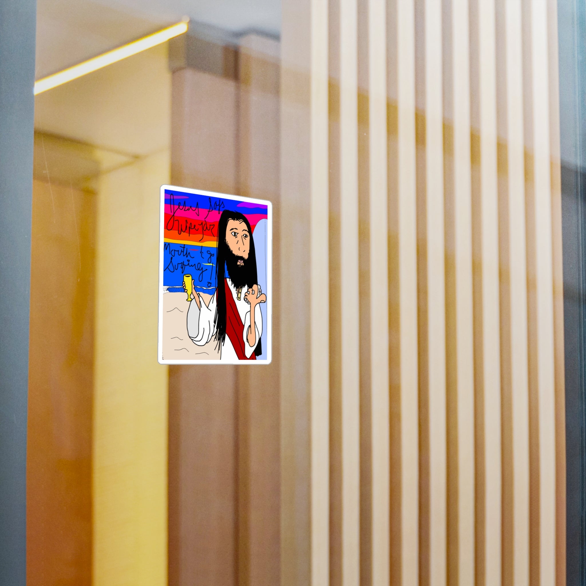 Jesus Surfs - Wipe Your Mouth & Go Surf - Kiss-Cut Vinyl Decals