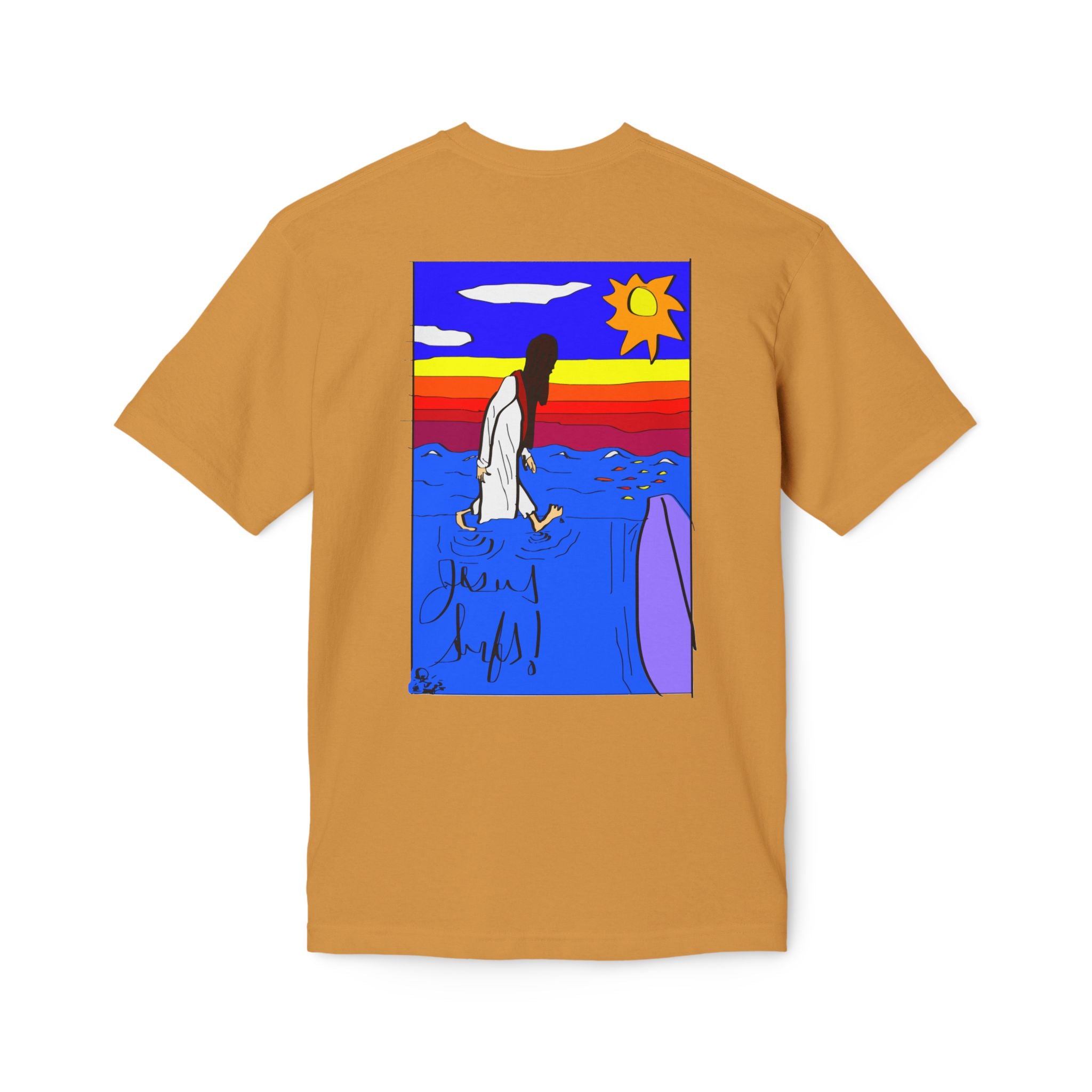 Jesus Surfs “Walks On Water” Unisex Deluxe T-shirt