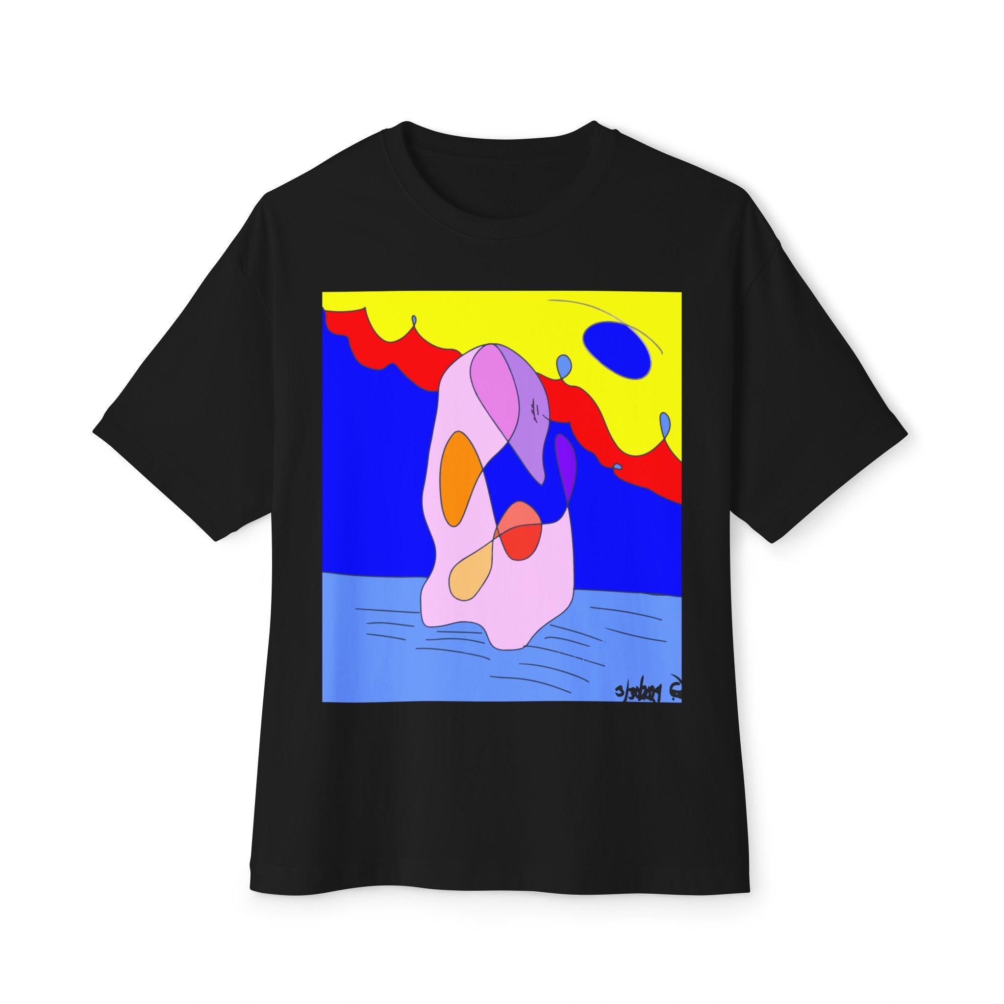 Pink Swan Unisex Oversized Boxy Tee