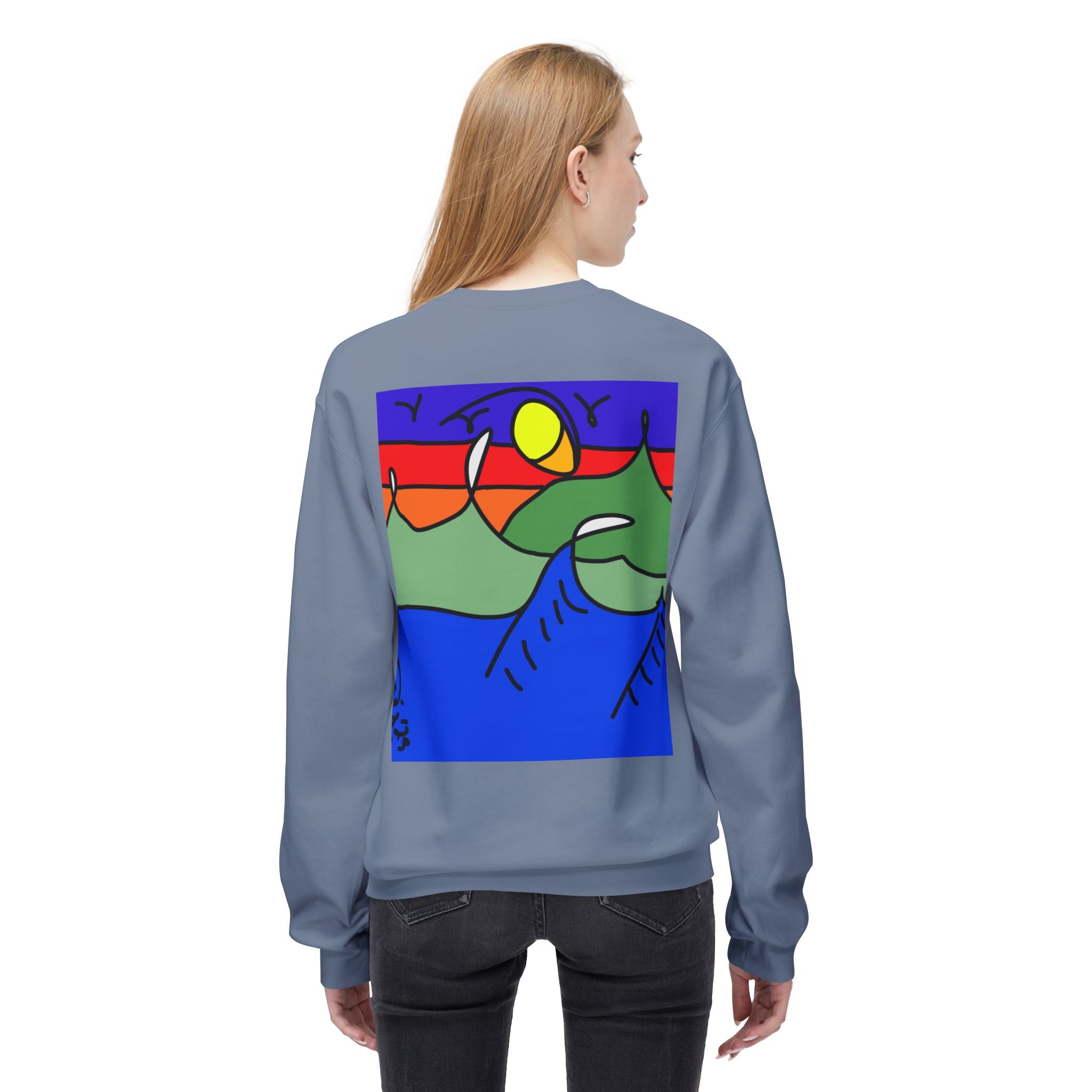 Snowy Peaks - Unisex Midweight Softstyle Fleece Crewneck Sweatshirt