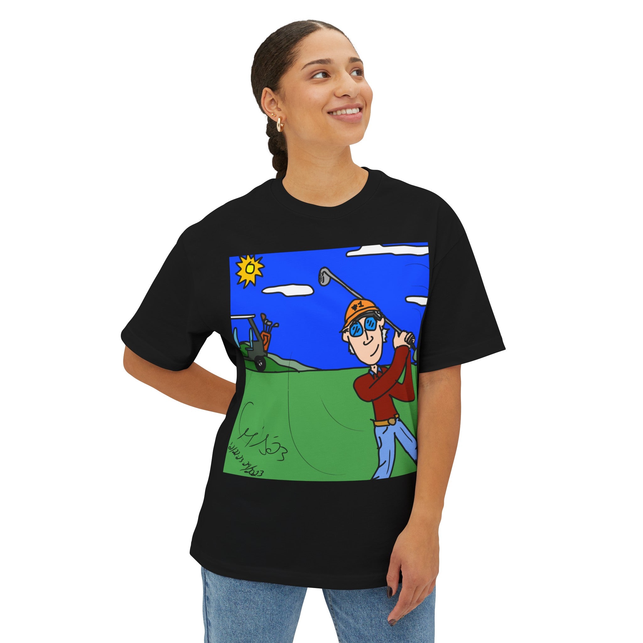 Hole In 1 Unisex Oversized Boxy Tee