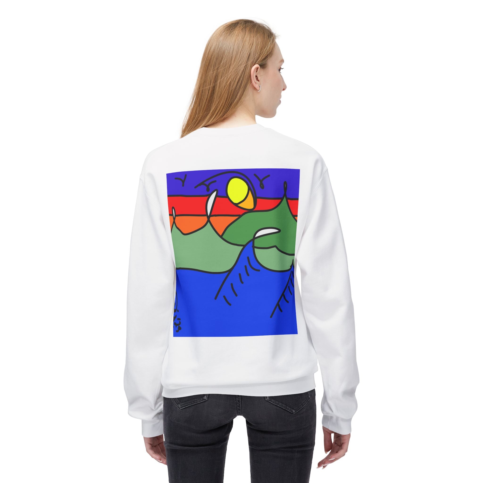 Snowy Peaks - Unisex Midweight Softstyle Fleece Crewneck Sweatshirt