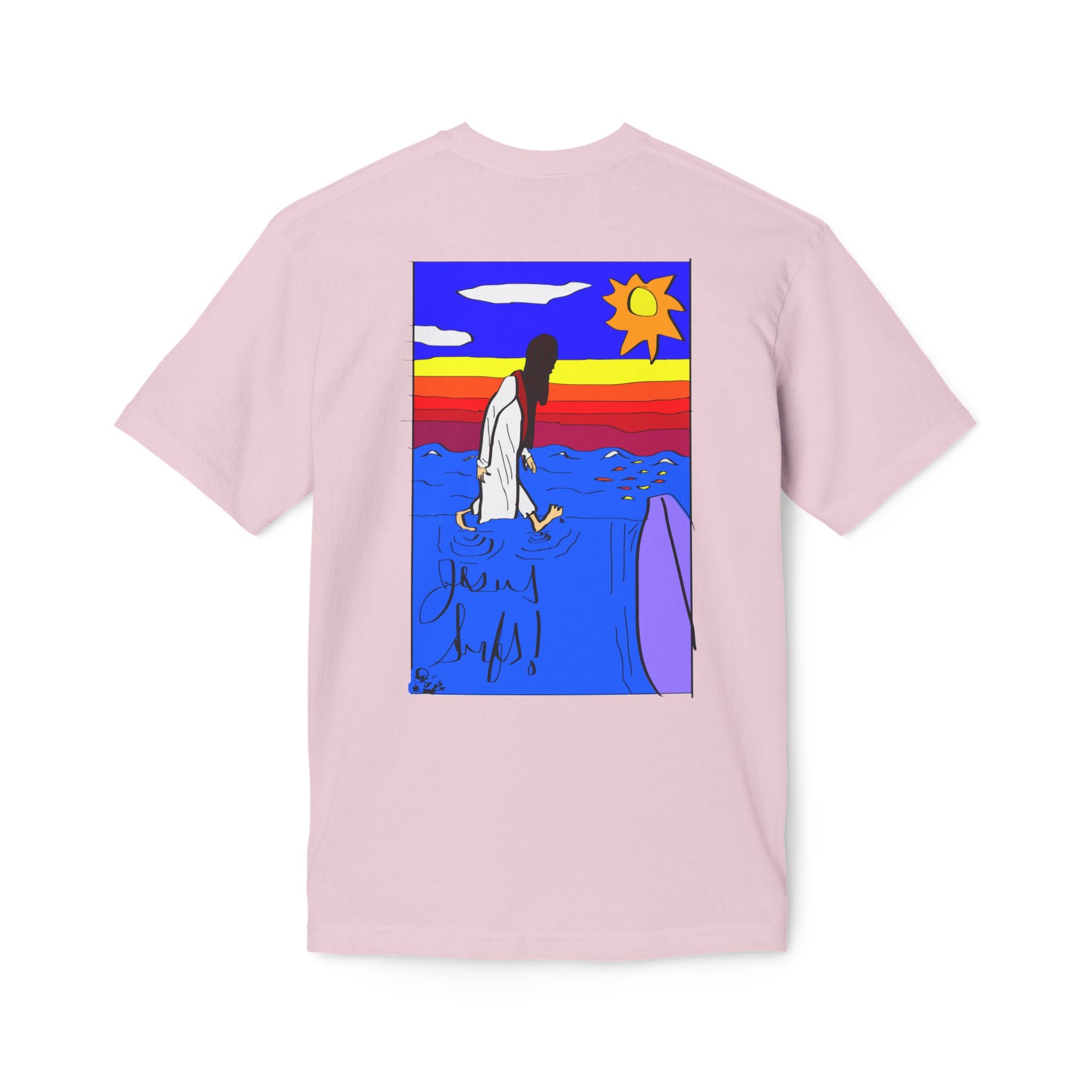 Jesus Surfs “Walks On Water” Unisex Deluxe T-shirt