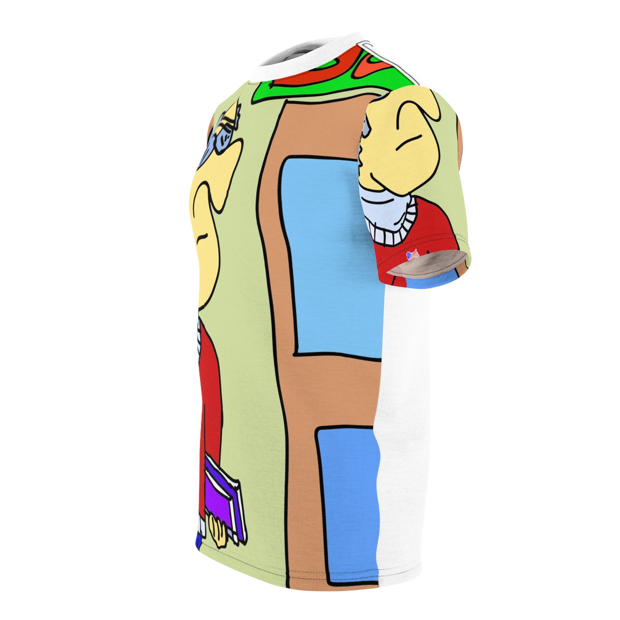 Time Traveling Bookstore George Unisex Cut & Sew Tee (AOP)