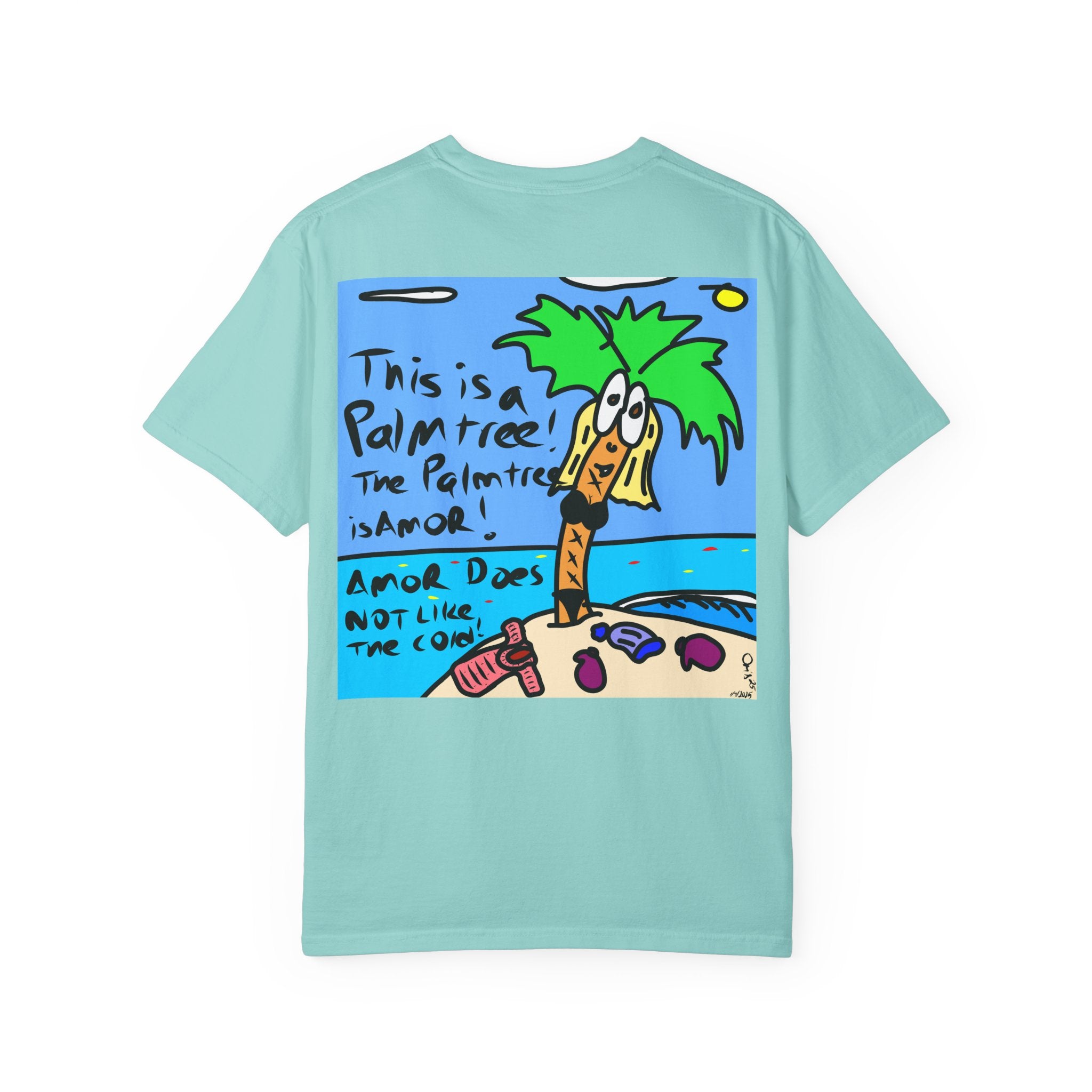 Amor the Palm Tree - Unisex Garment-Dyed T-shirt