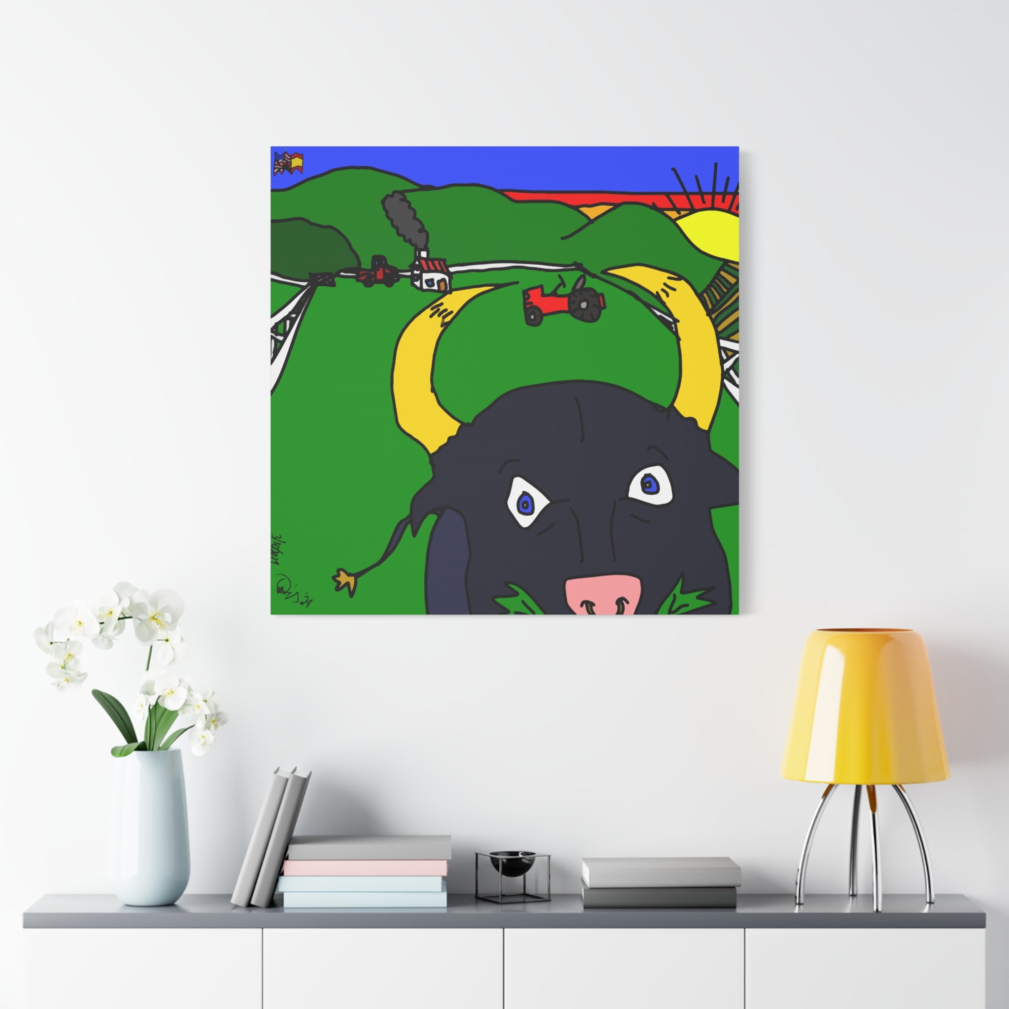 Hello Toro - Matte Canvas, Stretched, 1.25"