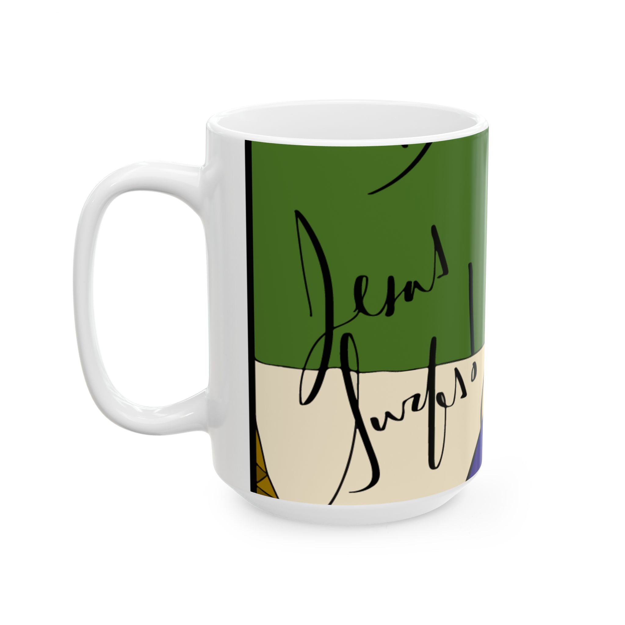 Jesus Surfs - Wave Check - Ceramic Mug, (11oz, 15oz)