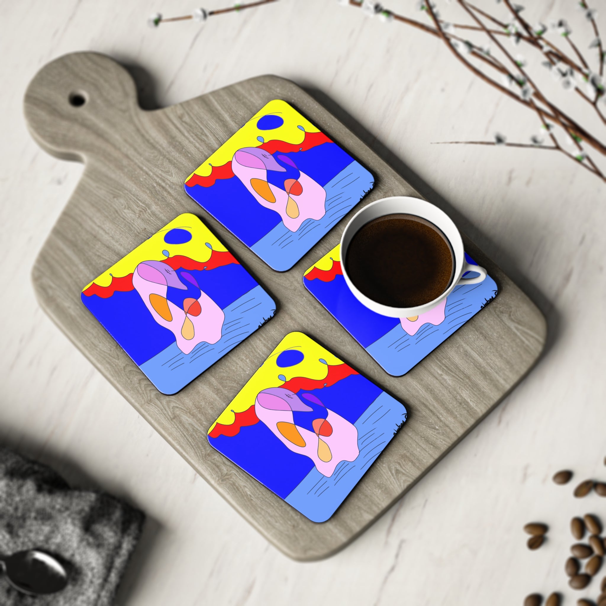 Pink Swan Coasters