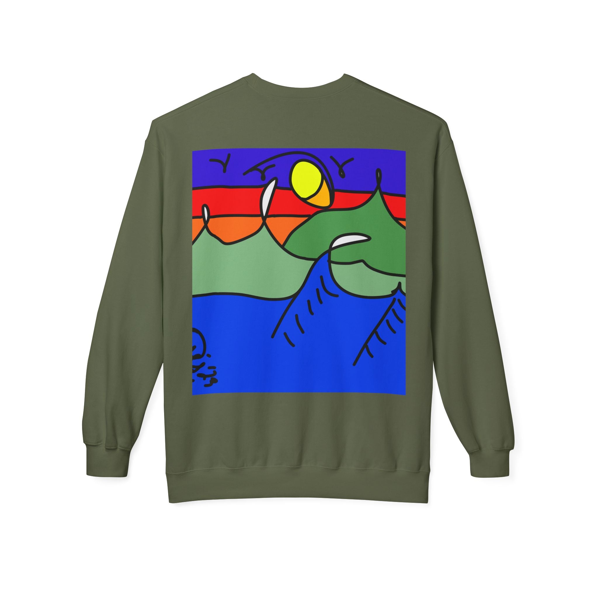Snowy Peaks - Unisex Midweight Softstyle Fleece Crewneck Sweatshirt