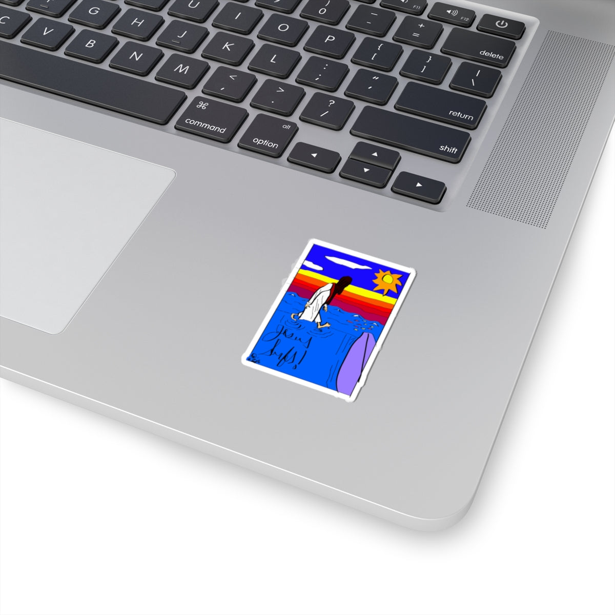 Jesus Surfs “Walks On Water” Kiss-Cut Stickers
