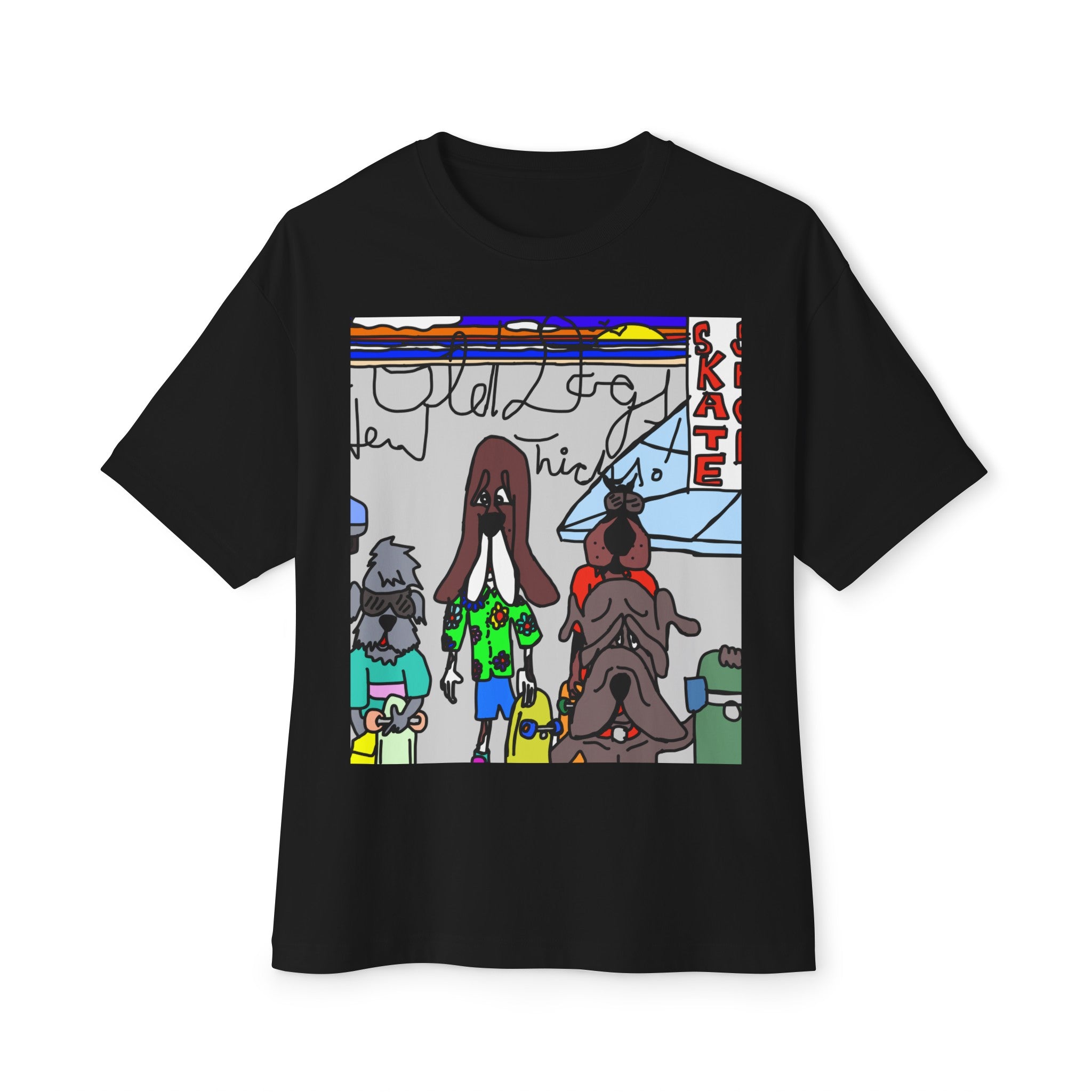 Old Dogs New Tricks Unisex Oversized Boxy Tee