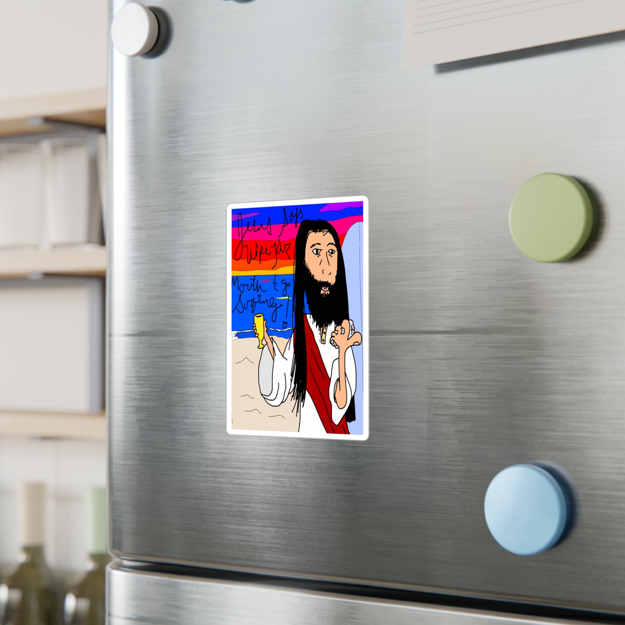 Jesus Surfs - Wipe Your Mouth & Go Surf - Kiss-Cut Vinyl Decals