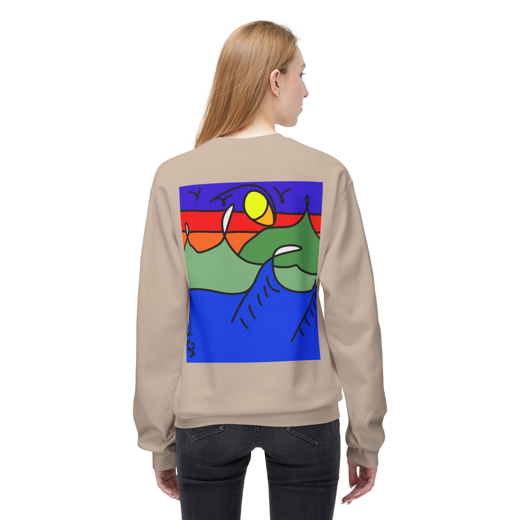 Snowy Peaks - Unisex Midweight Softstyle Fleece Crewneck Sweatshirt