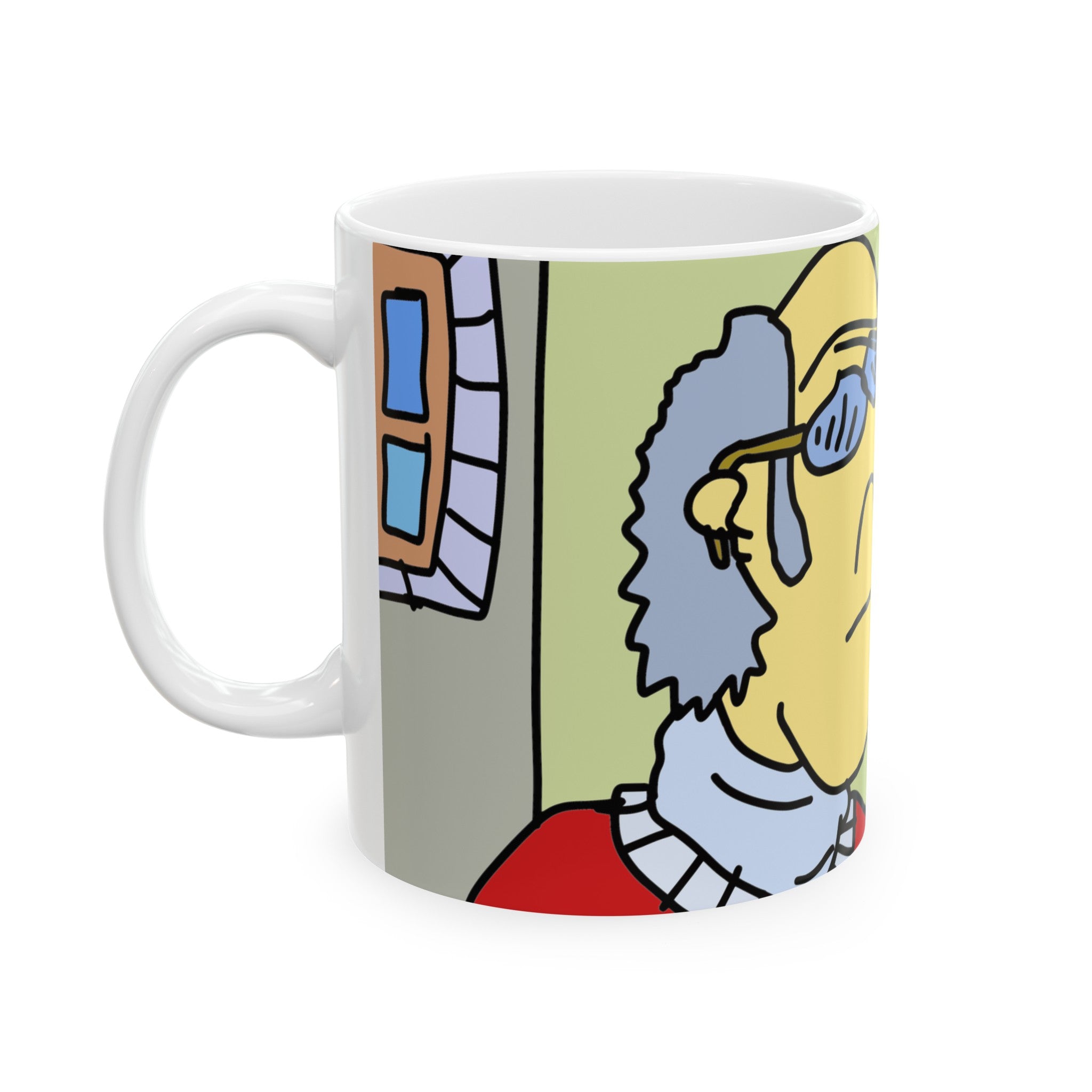 Time Traveling Bookstore George Ceramic Mug, (11oz, 15oz)