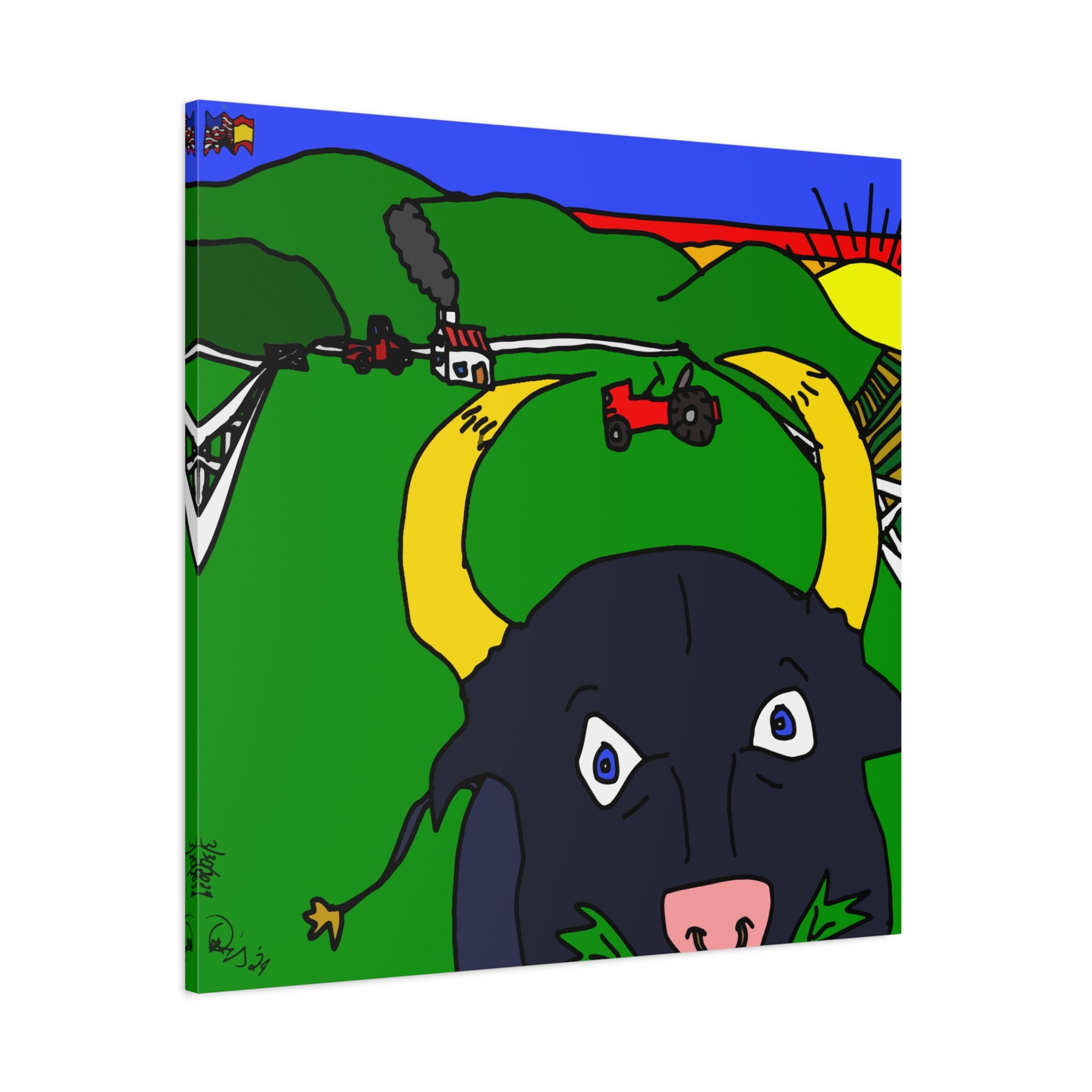 Hello Toro - Matte Canvas, Stretched, 1.25"