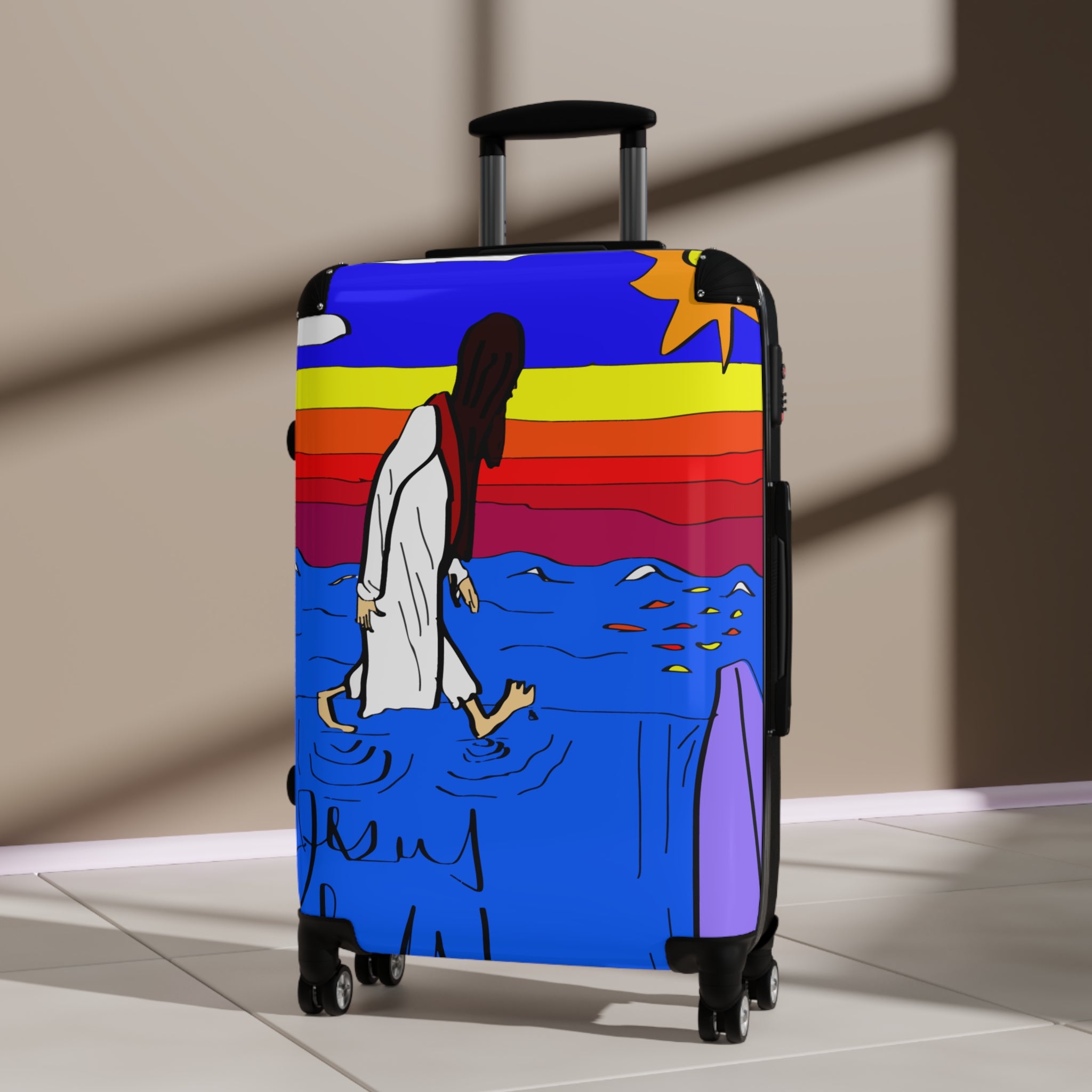 Jesus Surfs “Walks On Water” Suitcase