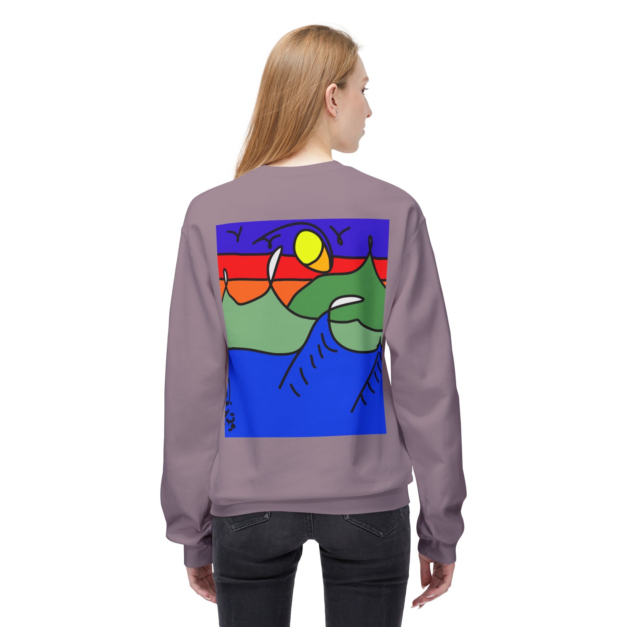 Snowy Peaks - Unisex Midweight Softstyle Fleece Crewneck Sweatshirt