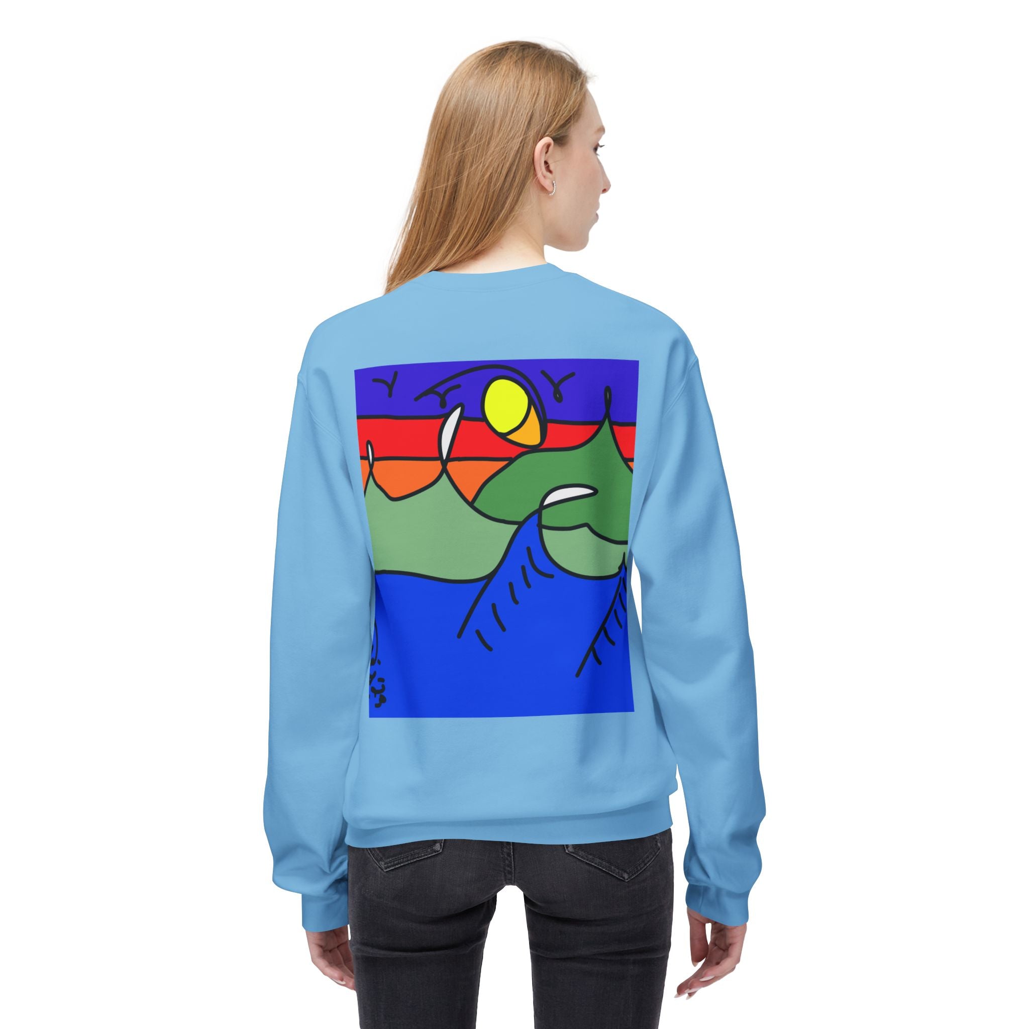 Snowy Peaks - Unisex Midweight Softstyle Fleece Crewneck Sweatshirt