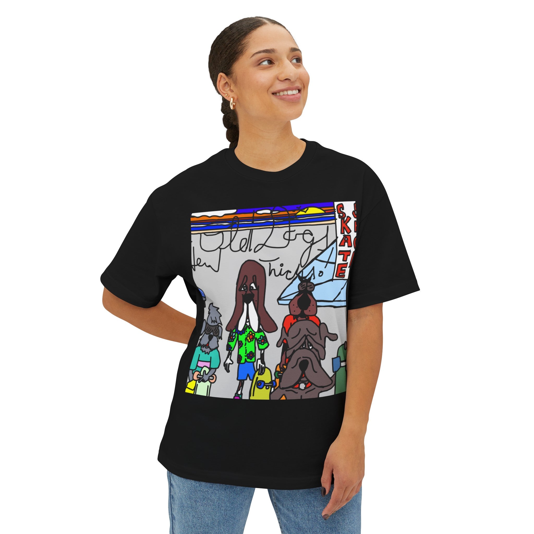 Old Dogs New Tricks Unisex Oversized Boxy Tee