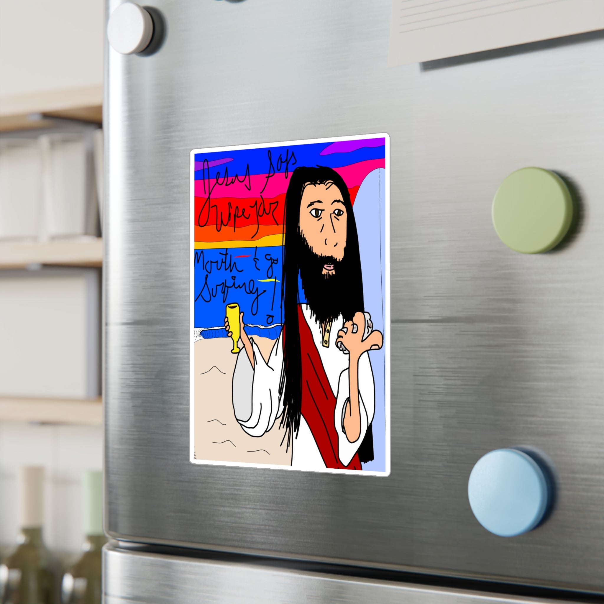 Jesus Surfs - Wipe Your Mouth & Go Surf - Kiss-Cut Vinyl Decals