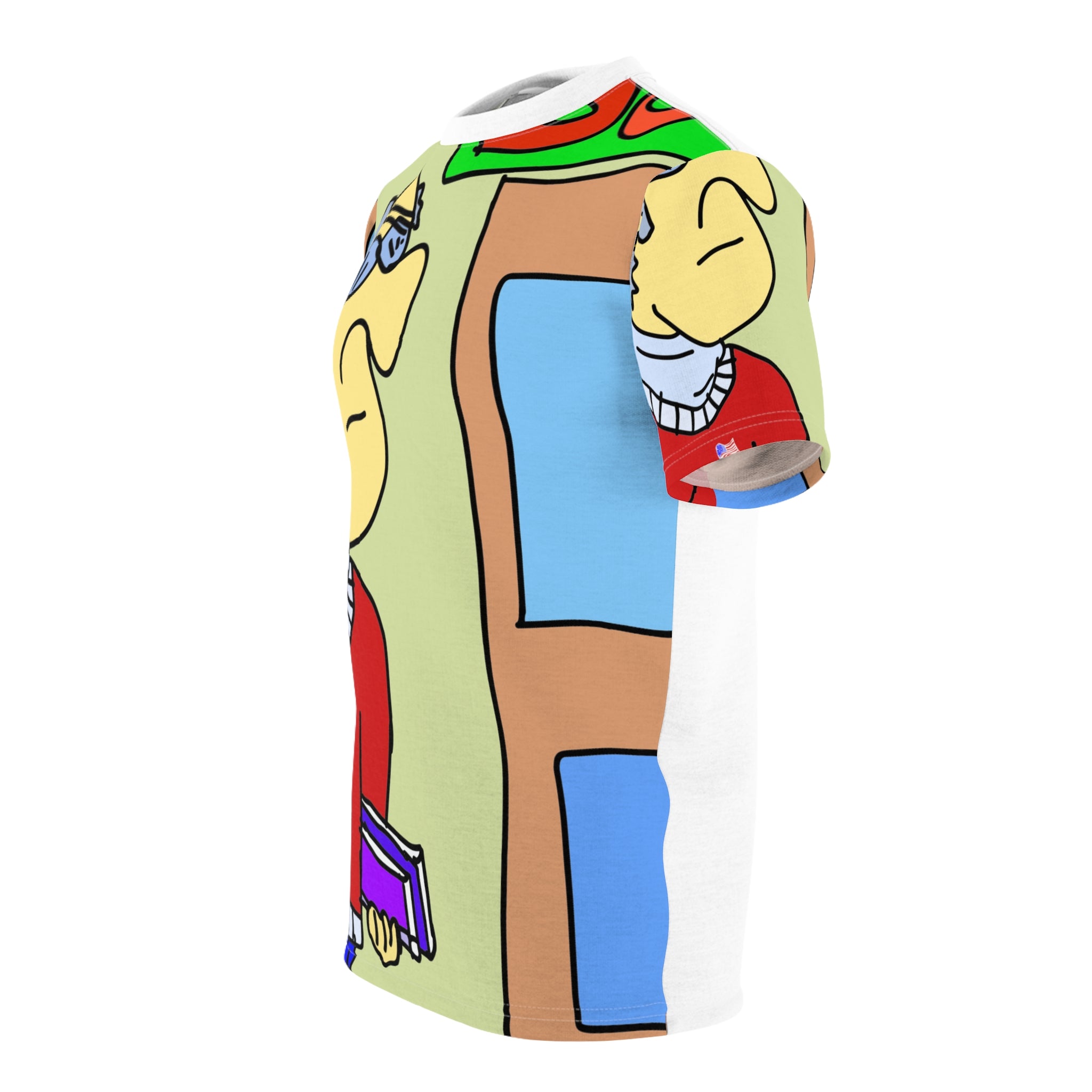 Time Traveling Bookstore George Unisex Cut & Sew Tee (AOP)