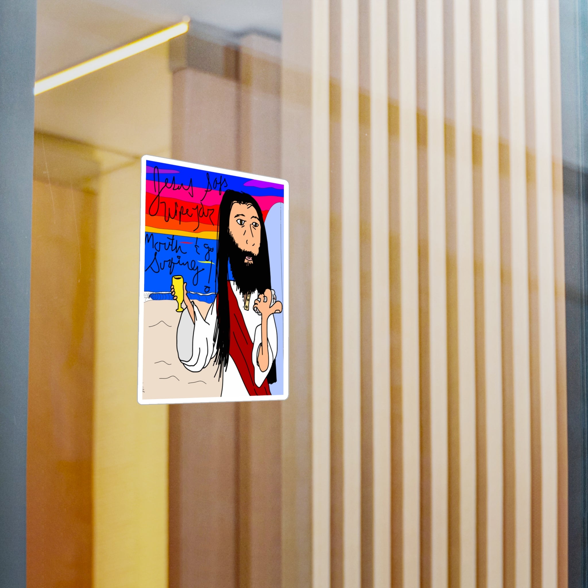 Jesus Surfs - Wipe Your Mouth & Go Surf - Kiss-Cut Vinyl Decals