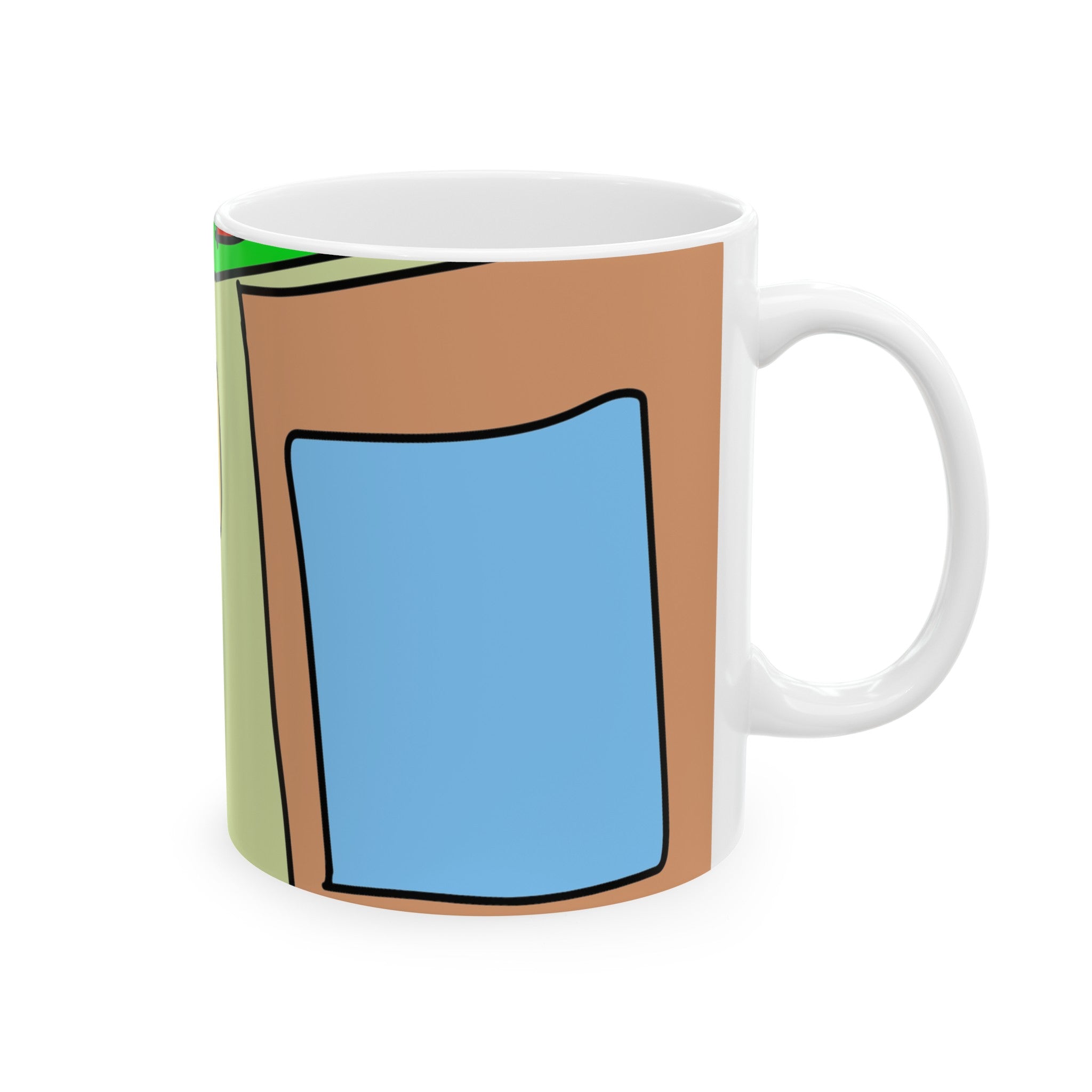 Time Traveling Bookstore George Ceramic Mug, (11oz, 15oz)