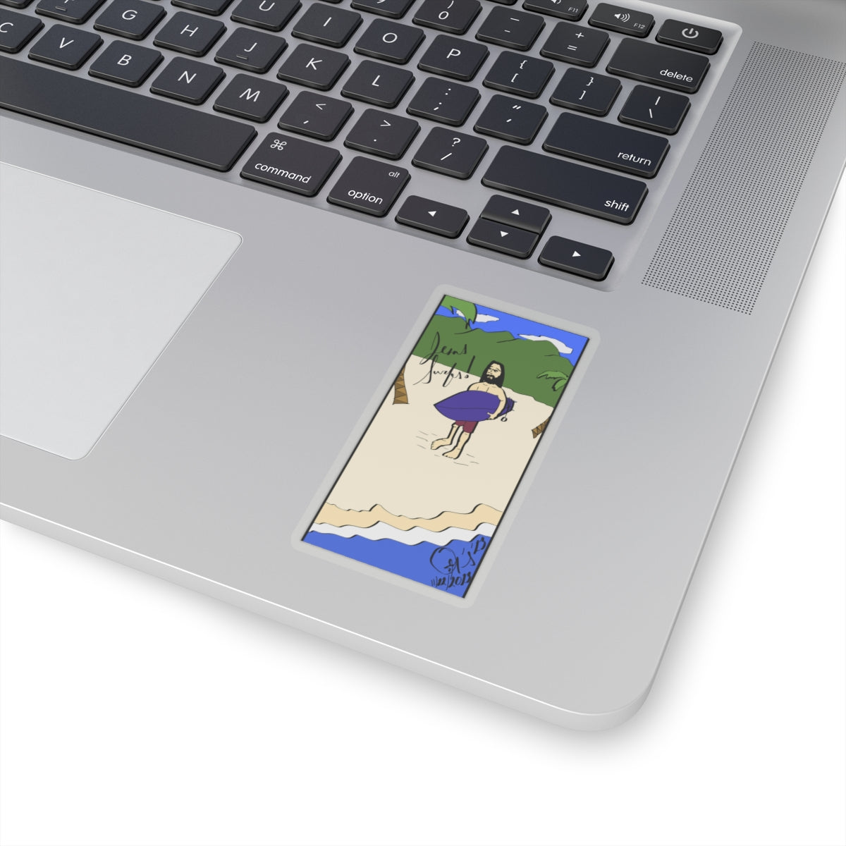 Jesus Surfs - Wave Check - Kiss-Cut Stickers