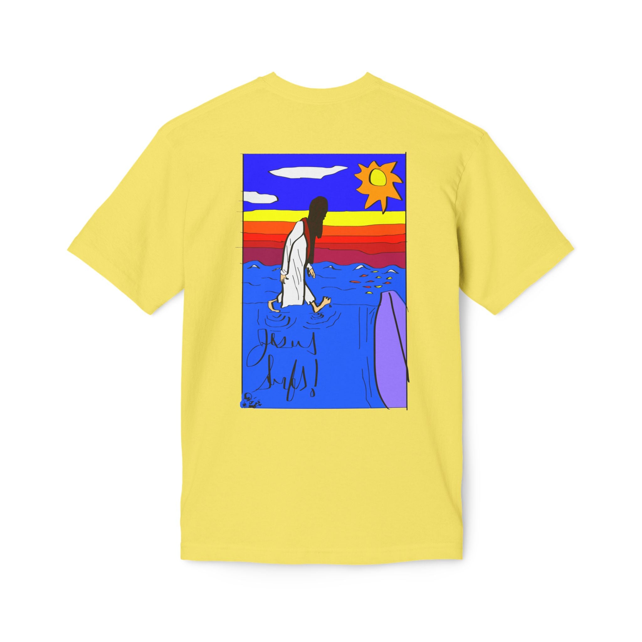 Jesus Surfs “Walks On Water” Unisex Deluxe T-shirt