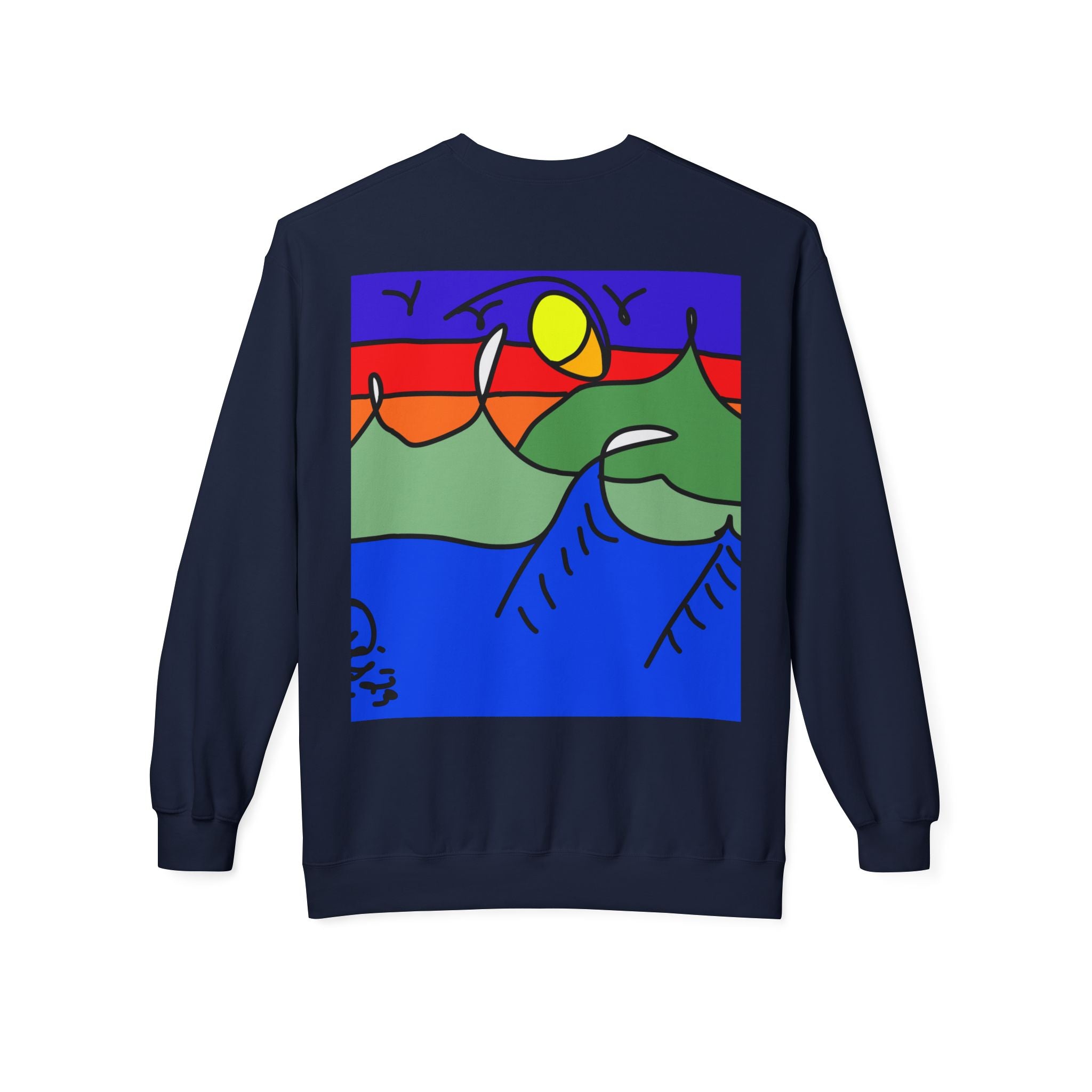 Snowy Peaks - Unisex Midweight Softstyle Fleece Crewneck Sweatshirt