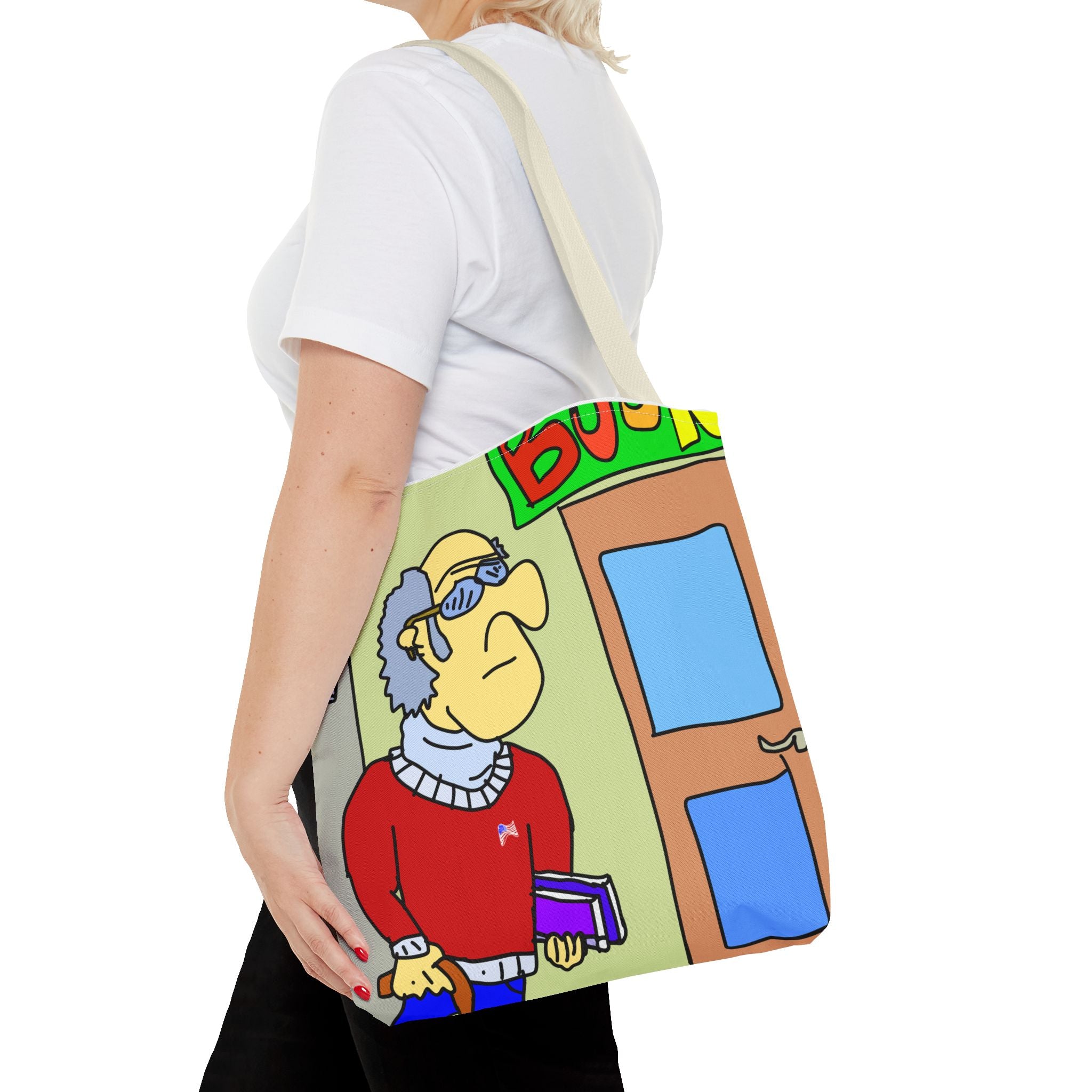 Time Traveling Bookstore George Tote Bag (AOP)