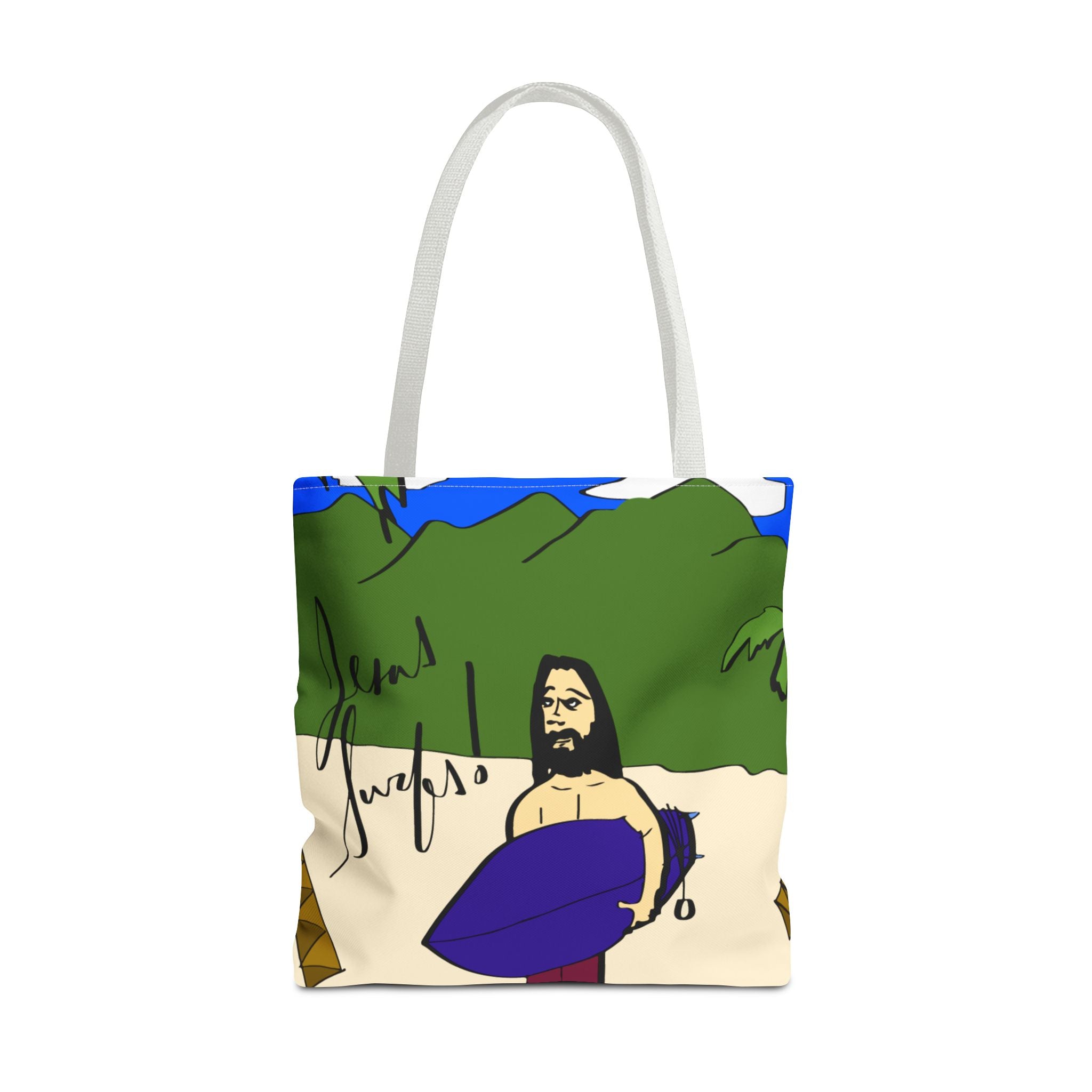 Jesus Surfs - Wave Check - Tote Bag (AOP)