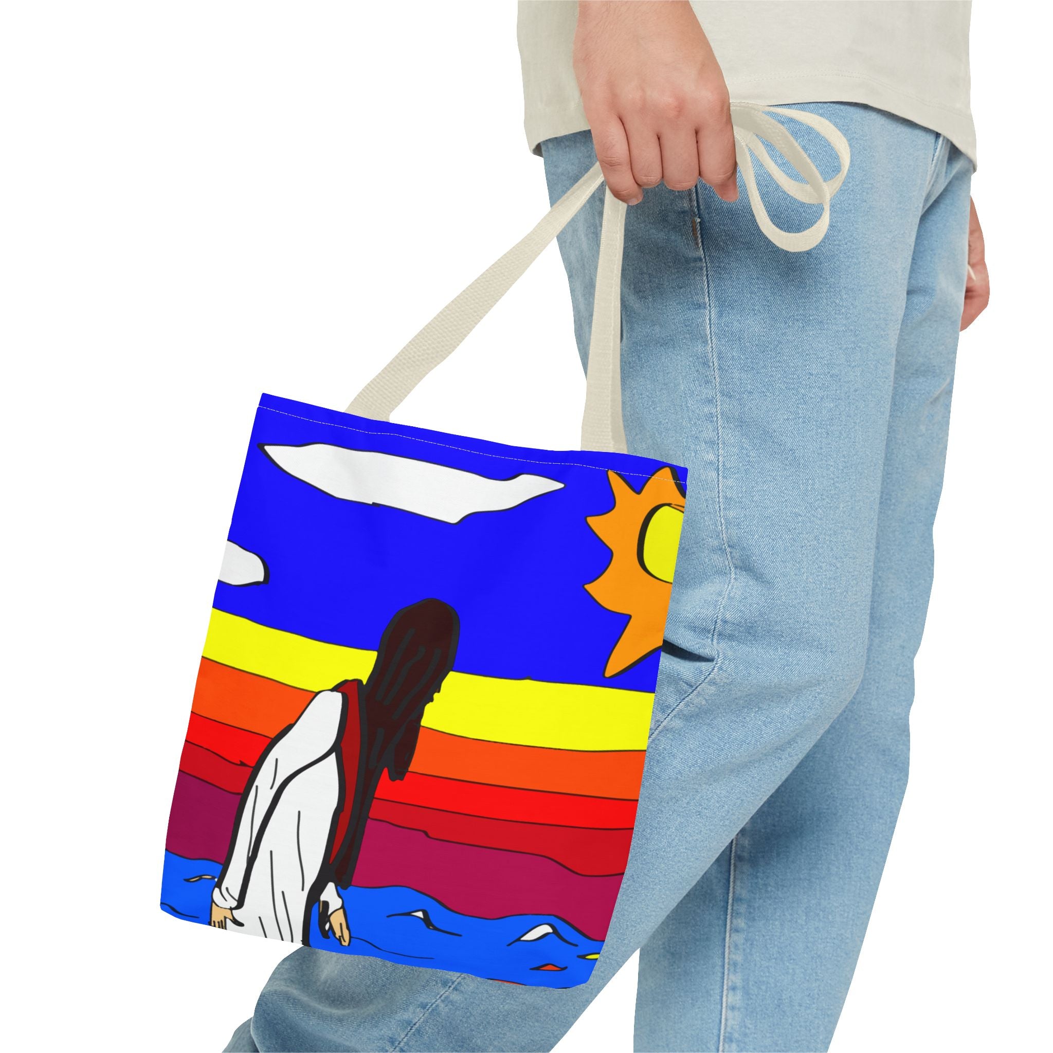 Jesus Surfs - Walks on Water - Tote Bag (AOP)