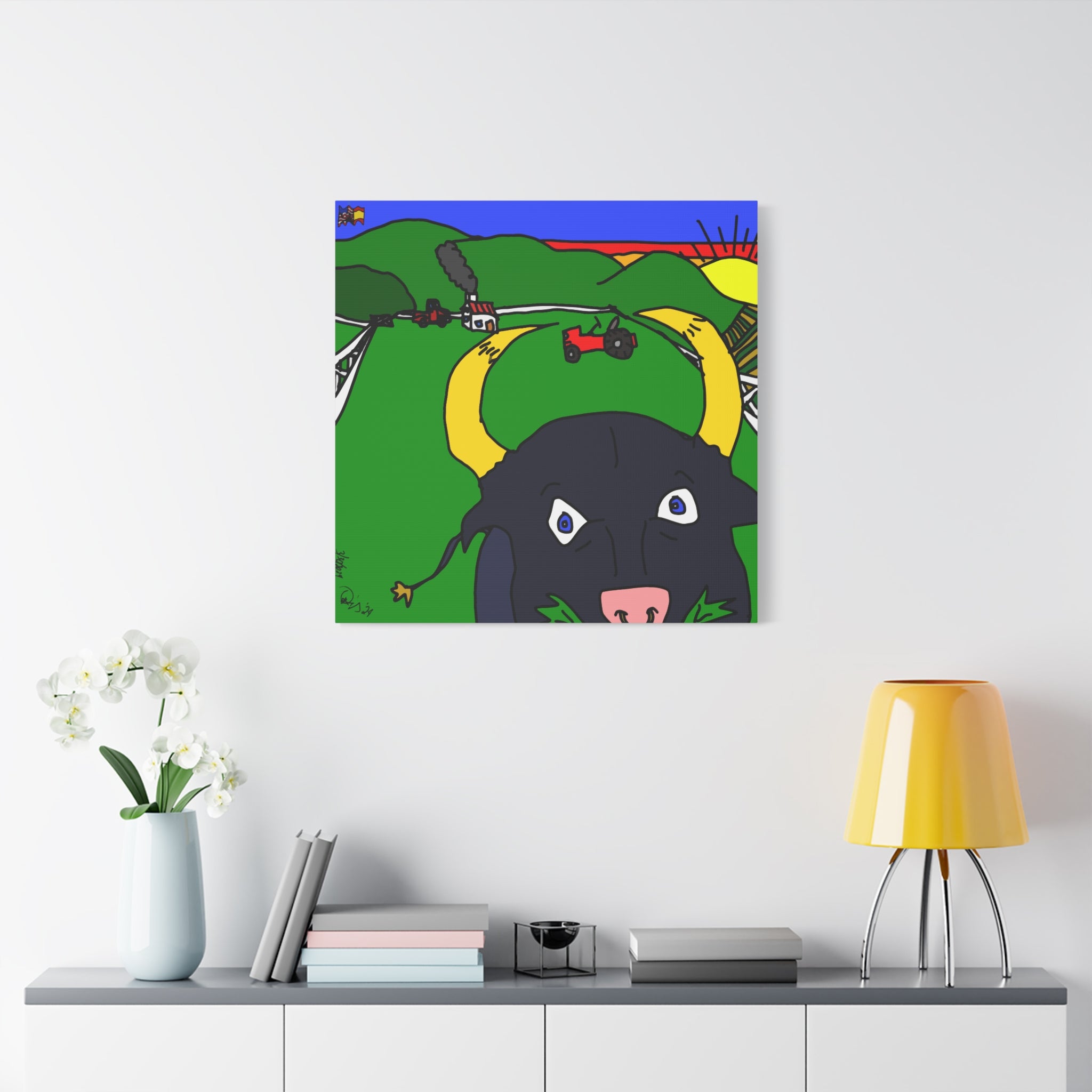 Hello Toro - Matte Canvas, Stretched, 1.25"