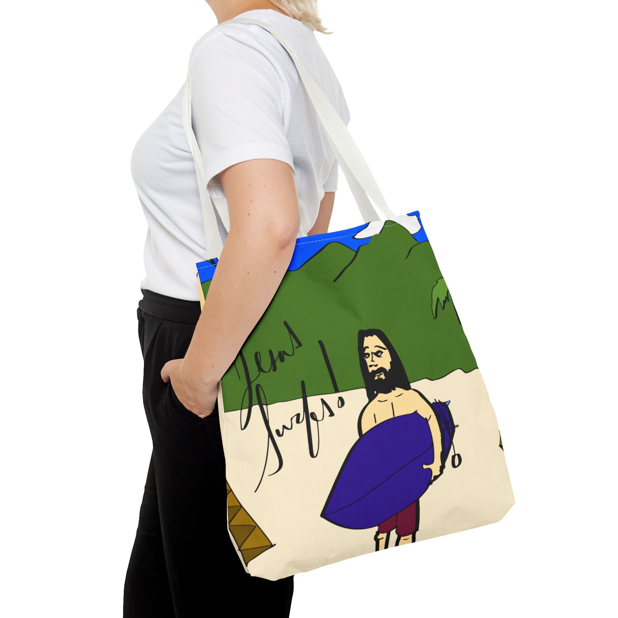 Jesus Surfs - Wave Check - Tote Bag (AOP)