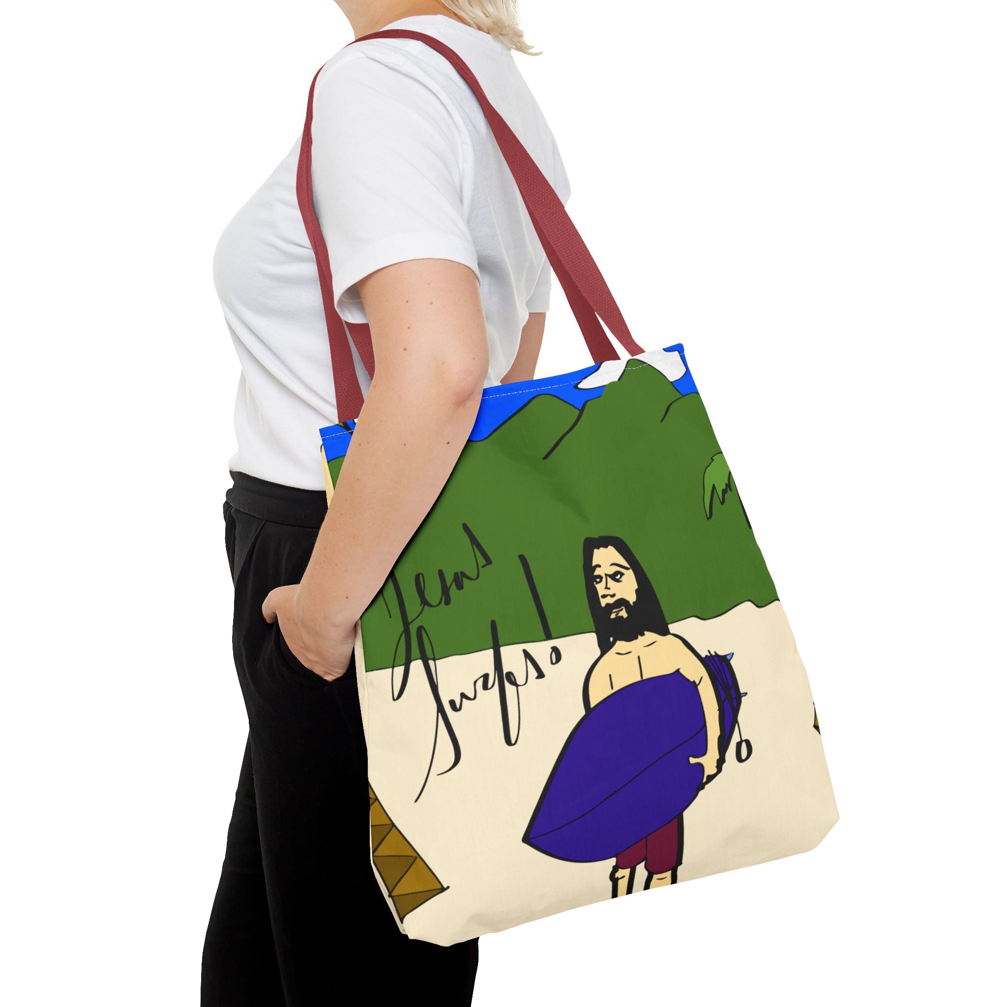 Jesus Surfs - Wave Check - Tote Bag (AOP)