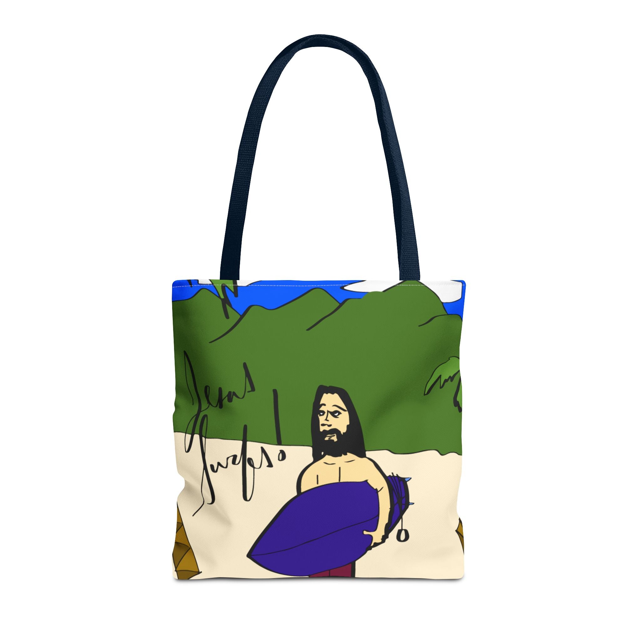 Jesus Surfs - Wave Check - Tote Bag (AOP)