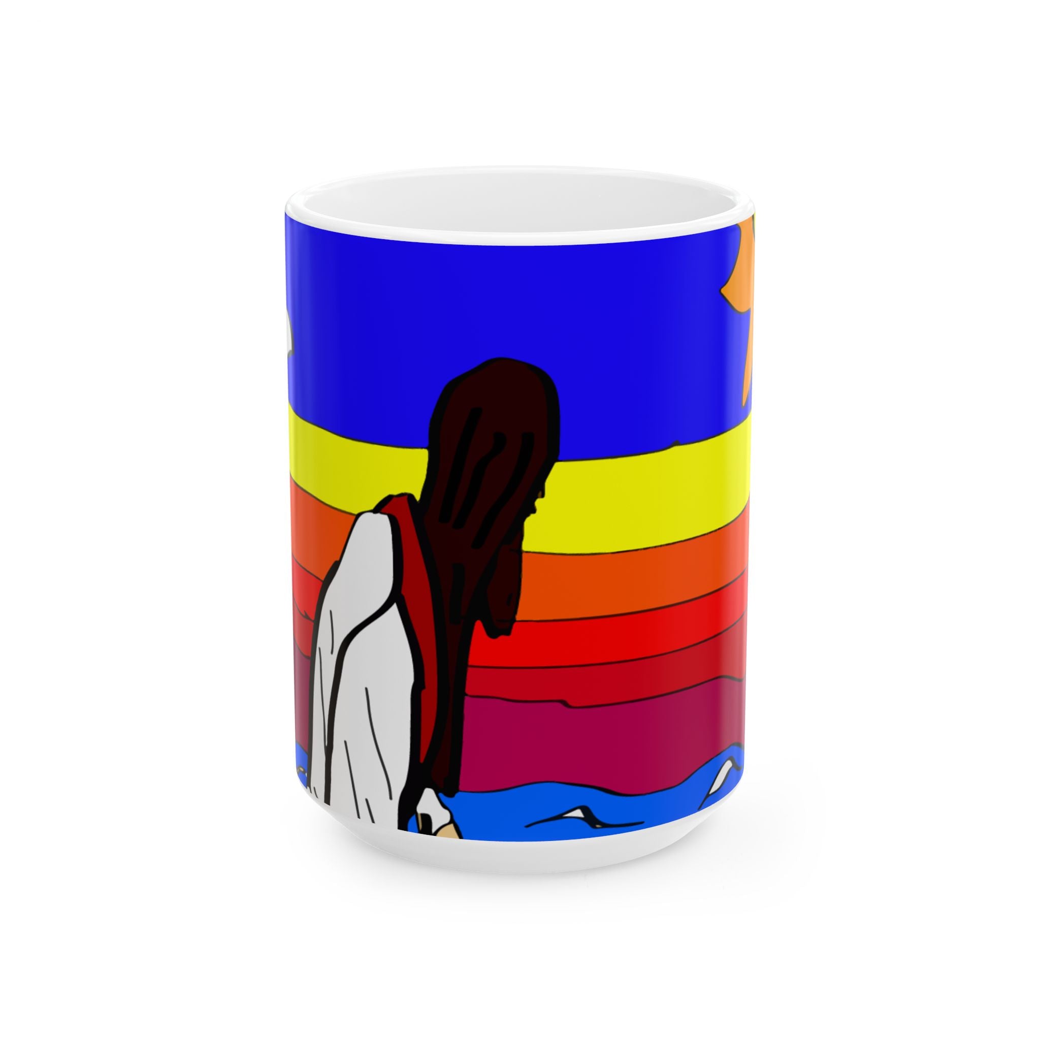 Jesus Surfs - Walks On Water - Ceramic Mug, (11oz, 15oz)