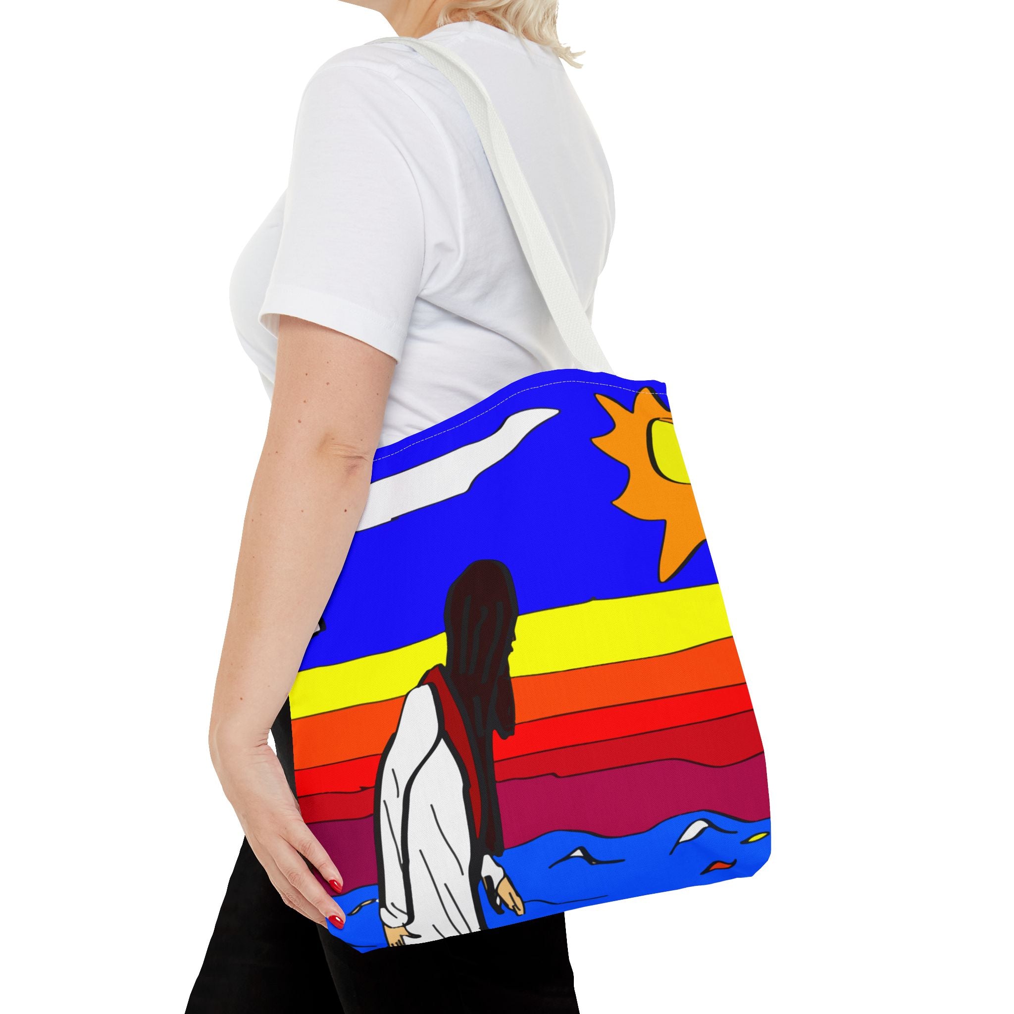 Jesus Surfs - Walks on Water - Tote Bag (AOP)