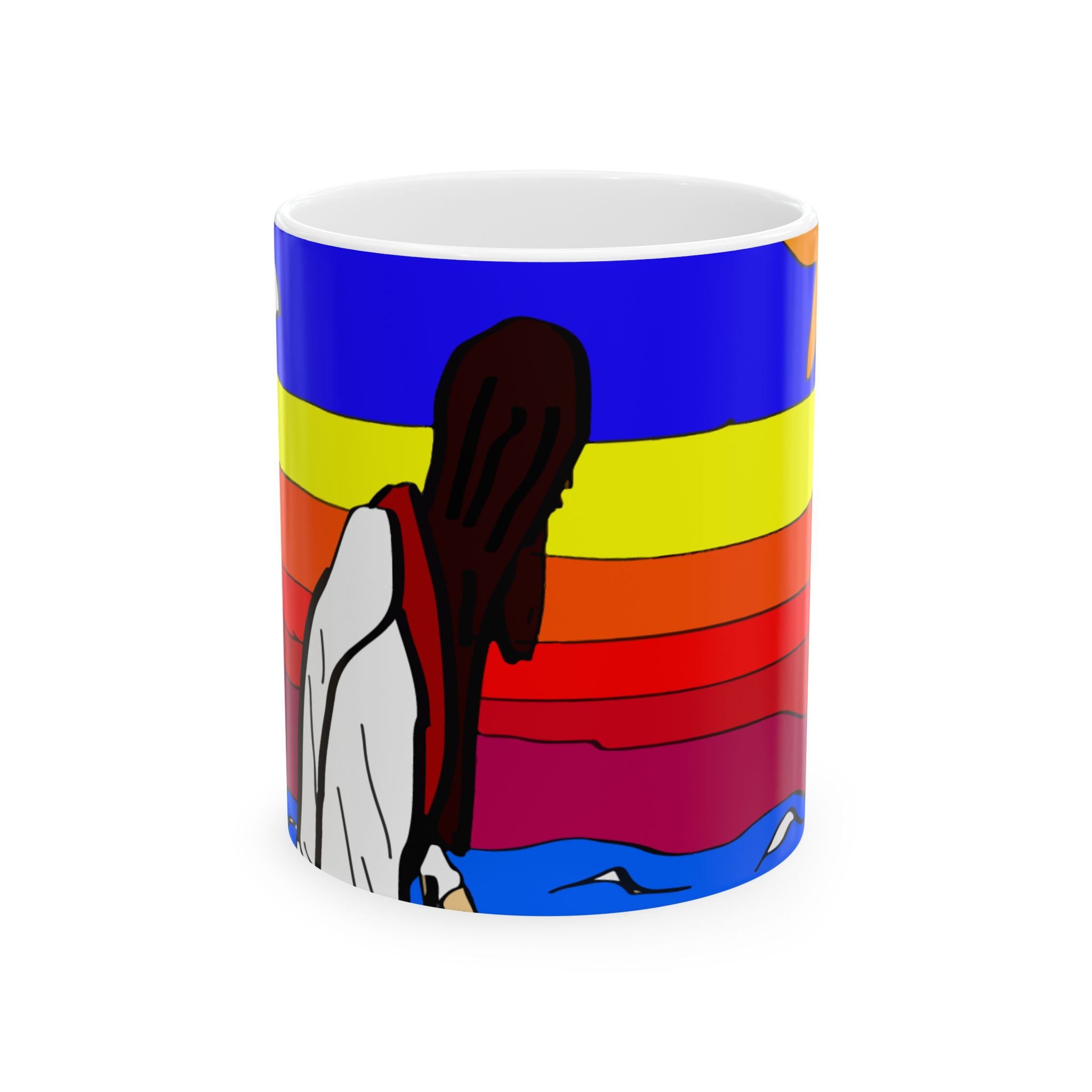 Jesus Surfs - Walks On Water - Ceramic Mug, (11oz, 15oz)