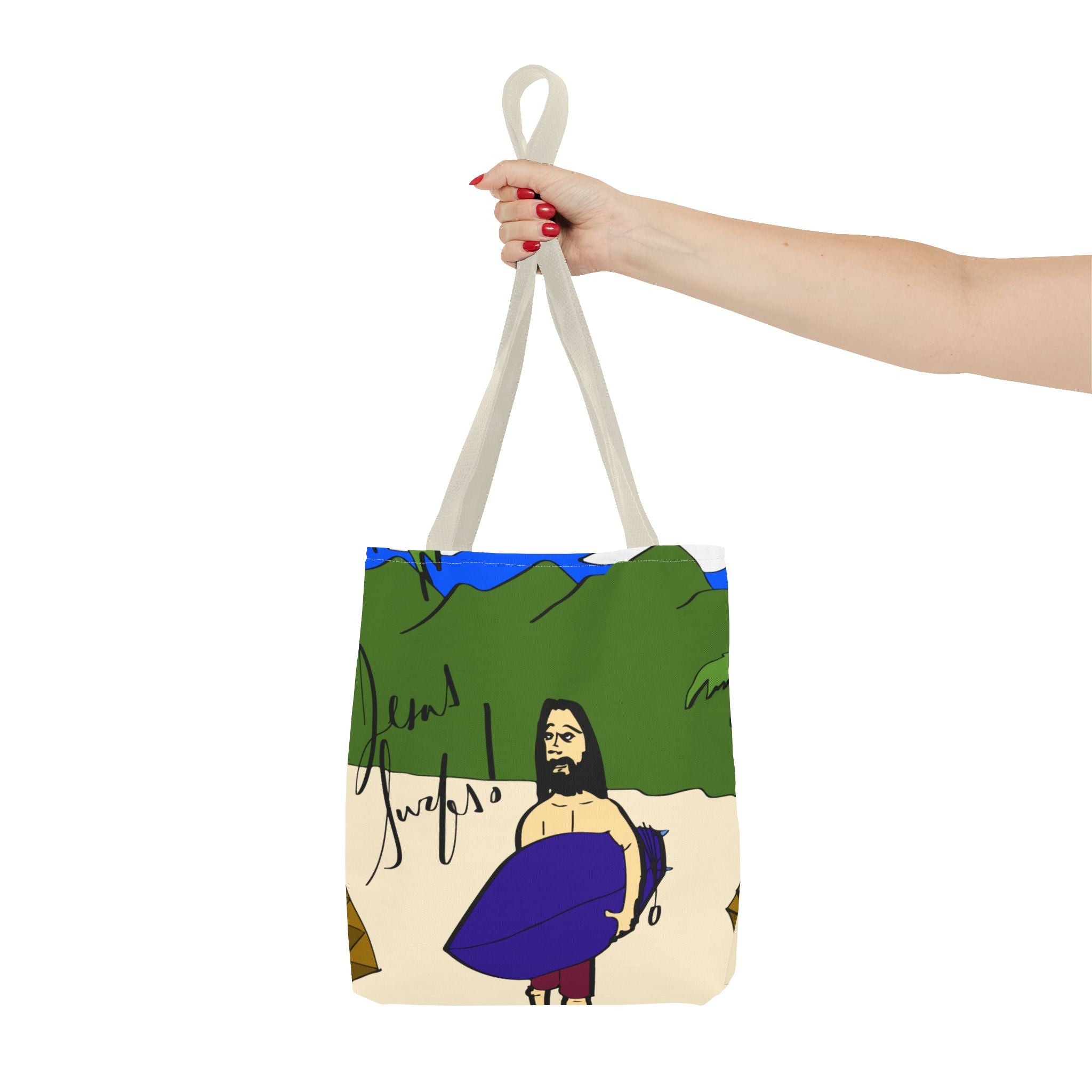 Jesus Surfs - Wave Check - Tote Bag (AOP)