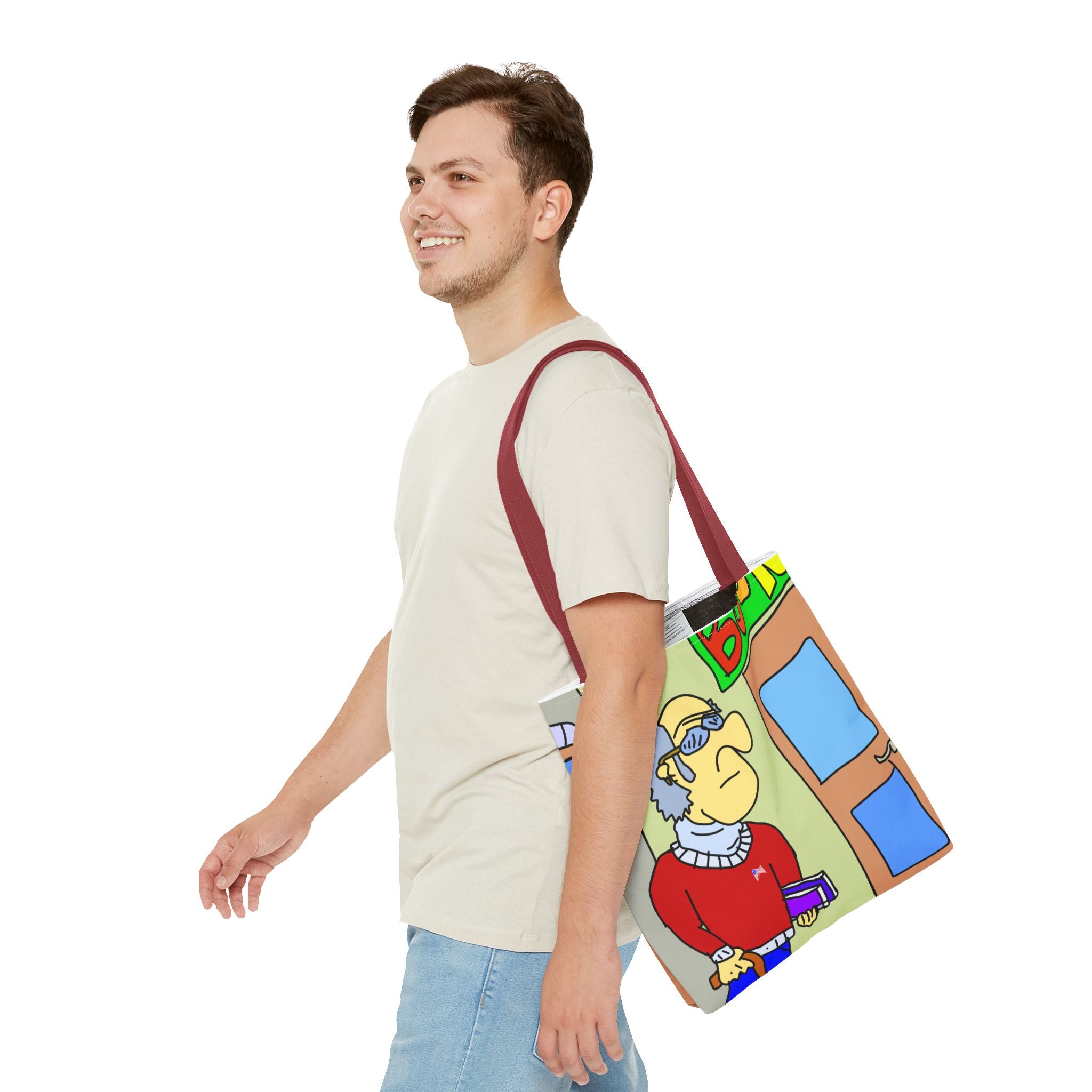 Time Traveling Bookstore George Tote Bag (AOP)